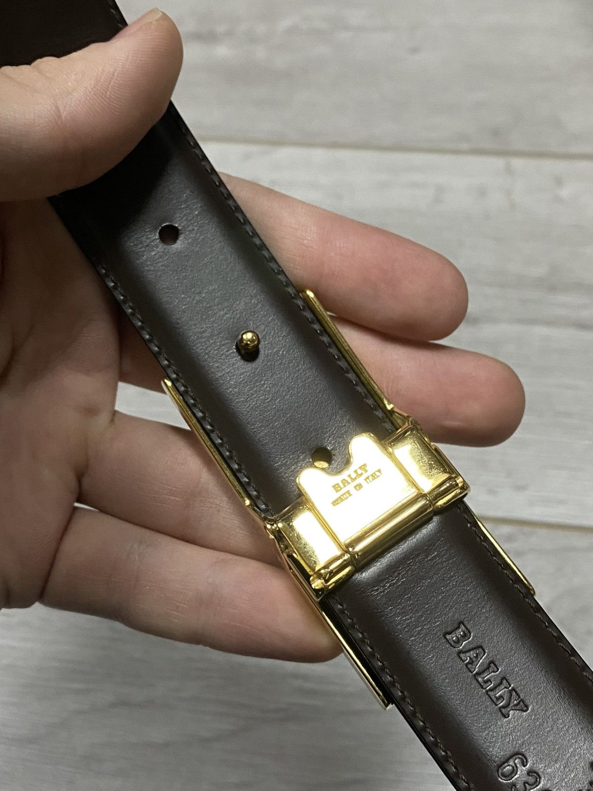 Bally Bally BB logo leather belt big buckle Size ONE SIZE - 4 Thumbnail