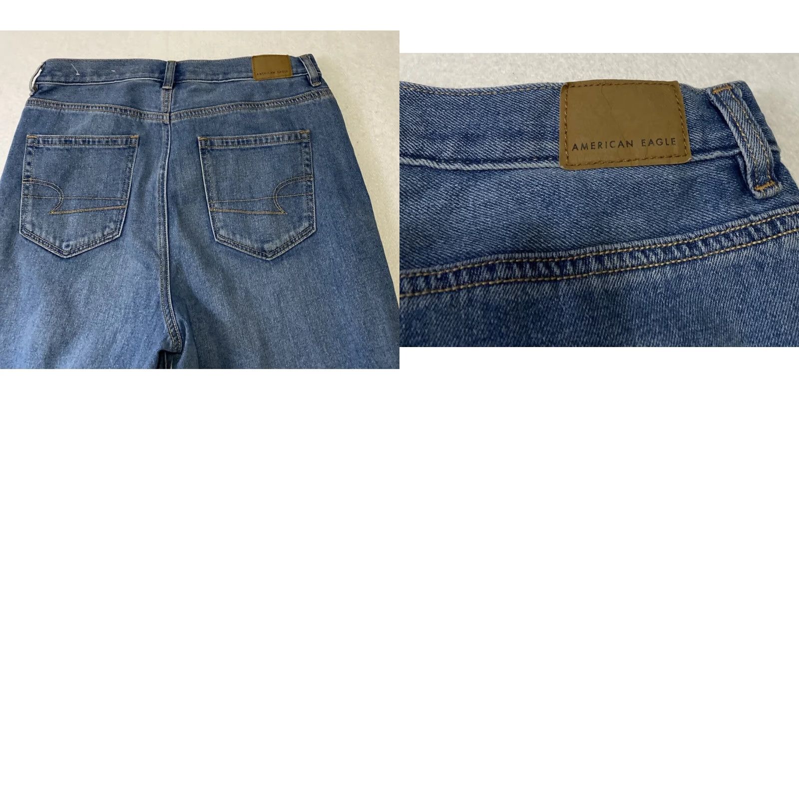 American Eagle Outfitters American Eagle Jeans Women’s 30w Denim Distressed Light Wash/25.5-28-6 Mom Jea ns Womens (Regular) Size 30" / US 8 / IT 44 - 8 Thumbnail