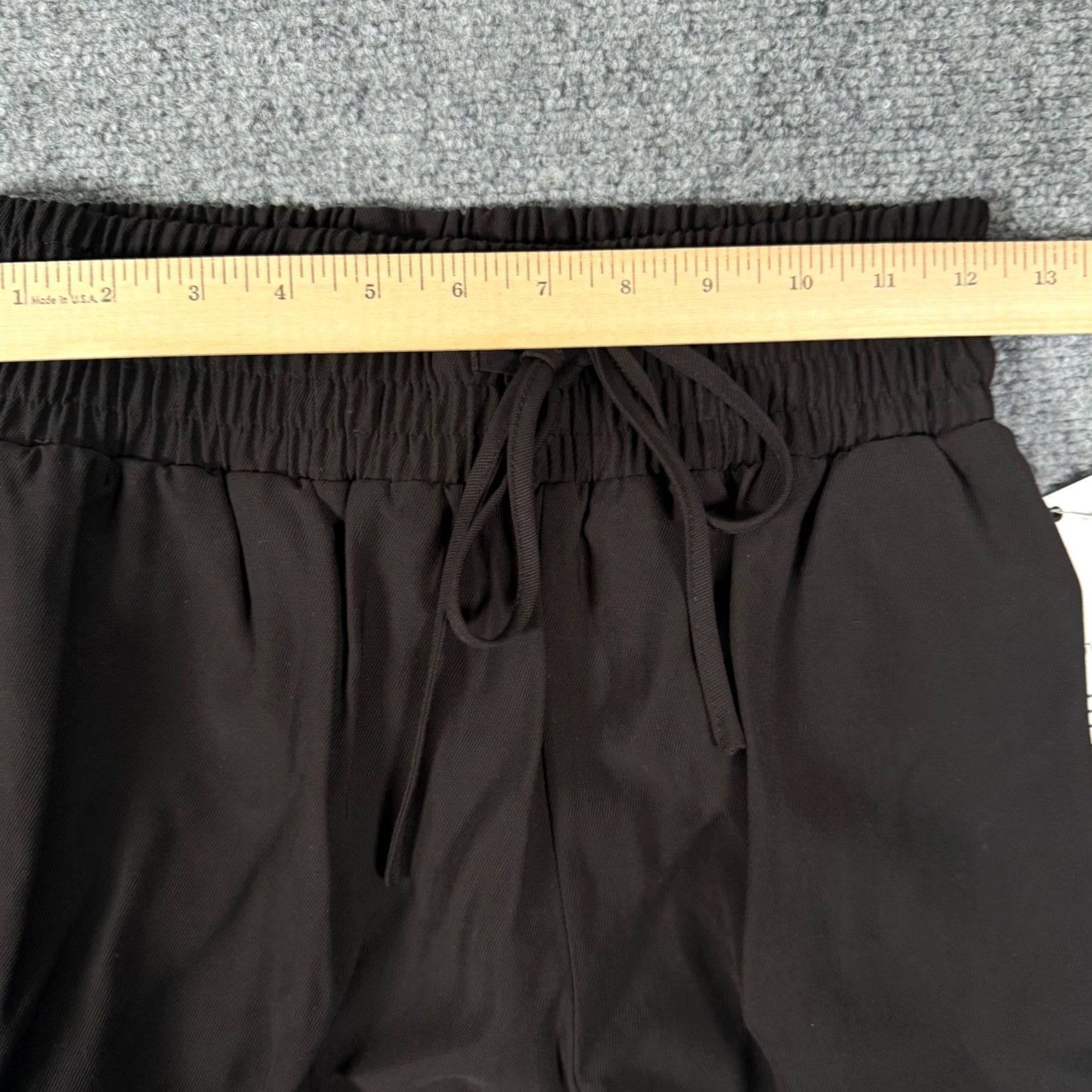 Vintage Ophelia Roe Lounge Shorts S Black Casual Comfy Smocked Waist Drawstring lightweight Size 28" / US 6 / IT 42 - 4 Thumbnail