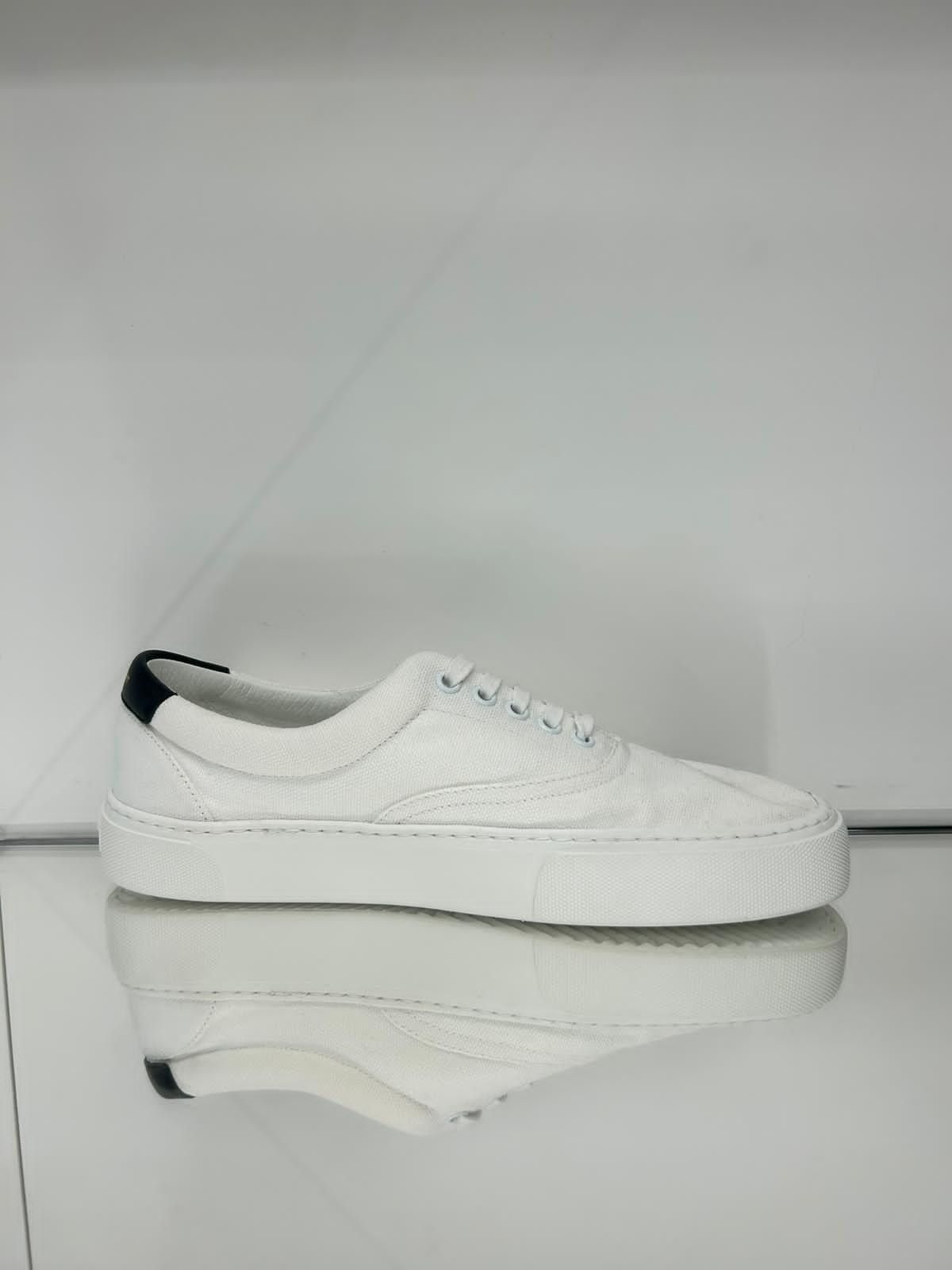 Saint Laurent Paris LOW - TOP LACED SNEAKERS MADE WITH ORGANIC COTTON Size US 7 / EU 40 - 1 Thumbnail