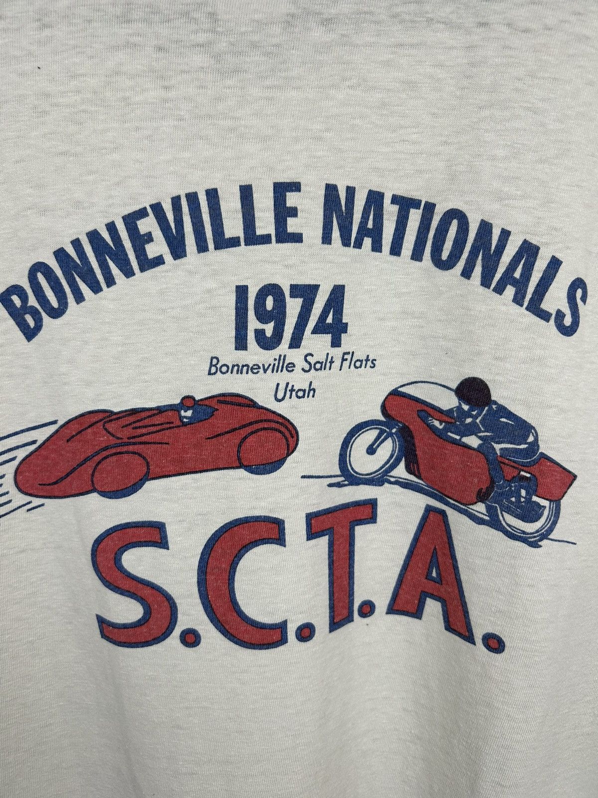 Japanese Brand × Vintage Vintage 70s BONNEVILLE NATIONALS 1974 Made In Japan T shirt Size US XL / EU 56 / 4 - 20 Thumbnail