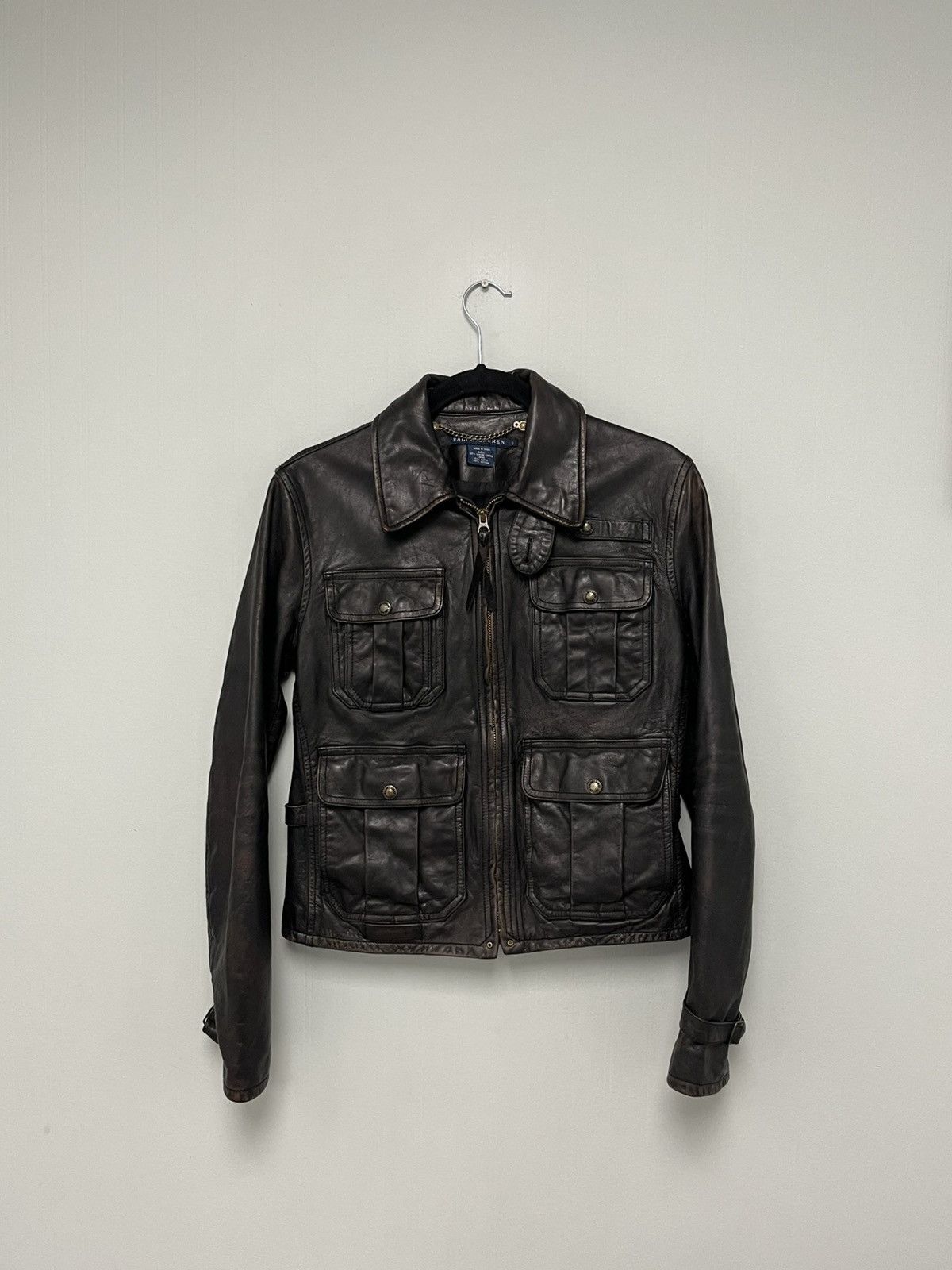 Ralph Lauren Distressed leather jacket. Small Size S / US 4 / IT 40 - 9 Thumbnail