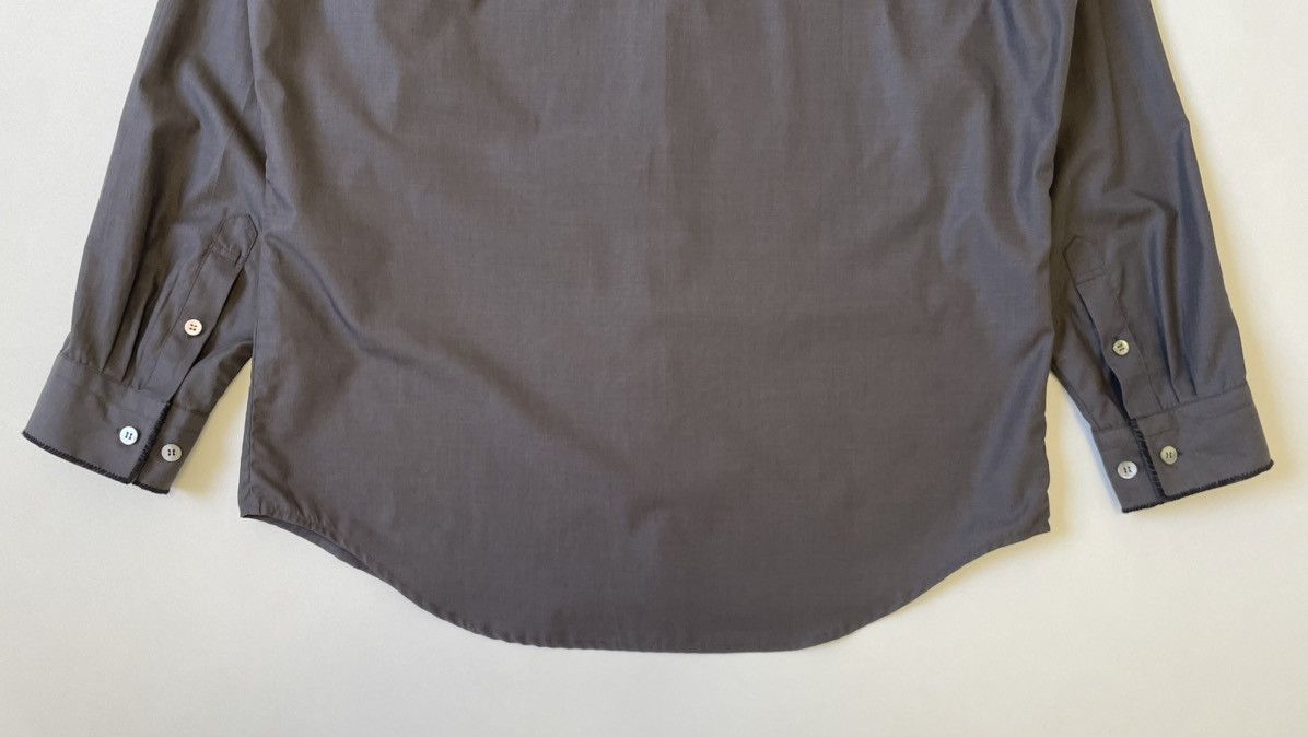 Issey Miyake ‘Contrast Stitch’ Grey Shimmer Cotton Shirt Size US L / EU 52-54 / 3 - 19 Thumbnail