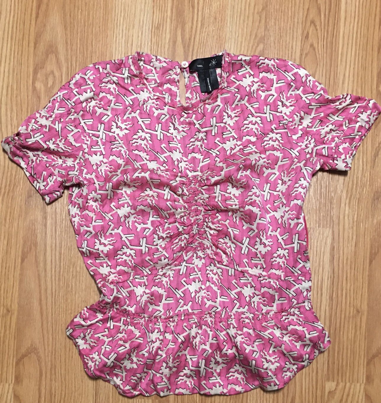 Isabel Marant Isabel Marant Pink Abstract Print Silk Blend Top Blouse Sz 2 Size XS / US 0-2 / IT 36-38 - 1 Thumbnail