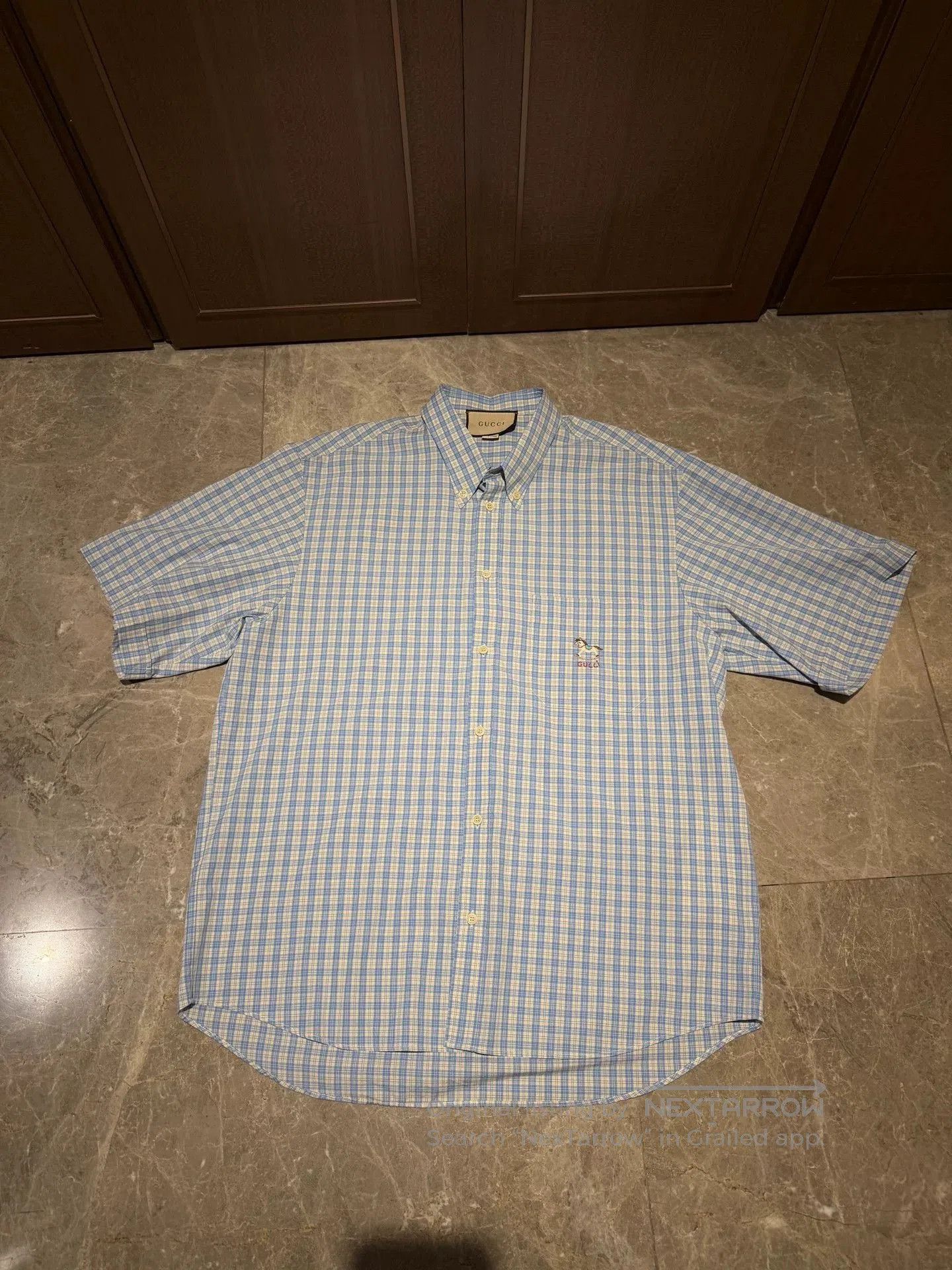 Gucci Gucci Plaid Dad Shirt with Pony Embroidery. Size US L / EU 52-54 / 3 - 1 Thumbnail