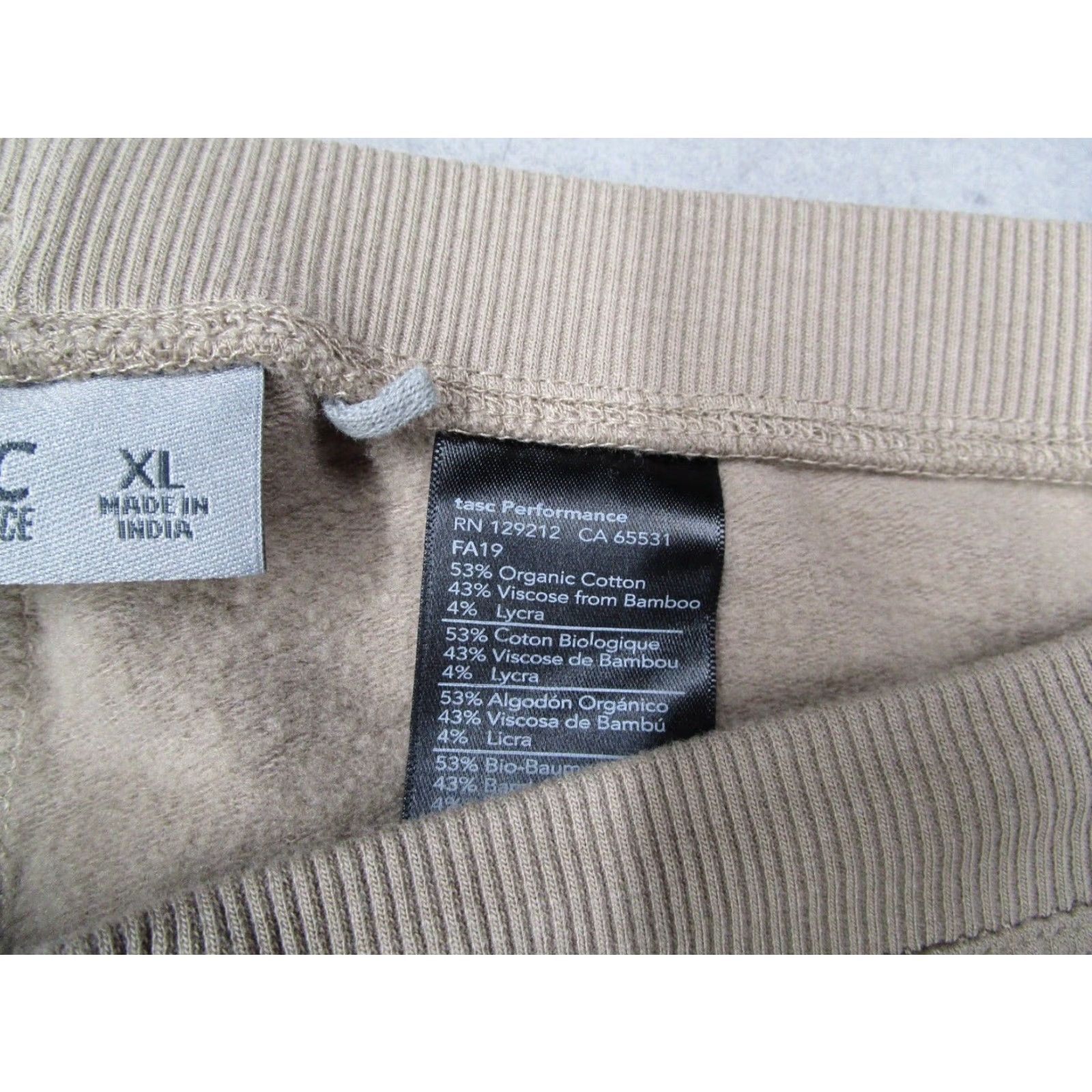 Vintage Tasc Women's Extra Large Beige Jogger Pants Organic Bamboo Blend Size 40" / US 18 - 4 Thumbnail