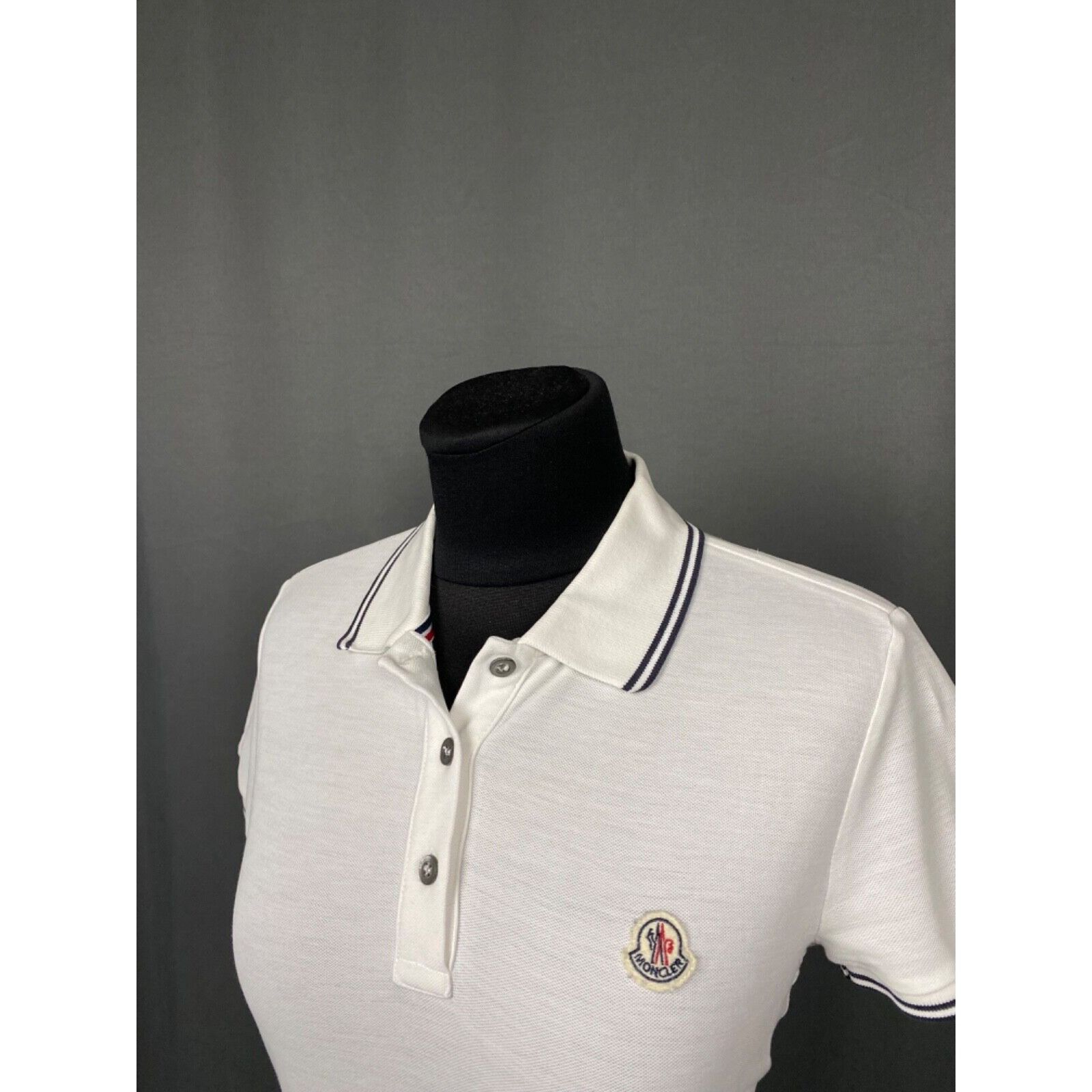 Moncler Moncler Maglia Women's White Polo T-Shirt Size XS Size XS / US 0-2 / IT 36-38 - 5 Thumbnail