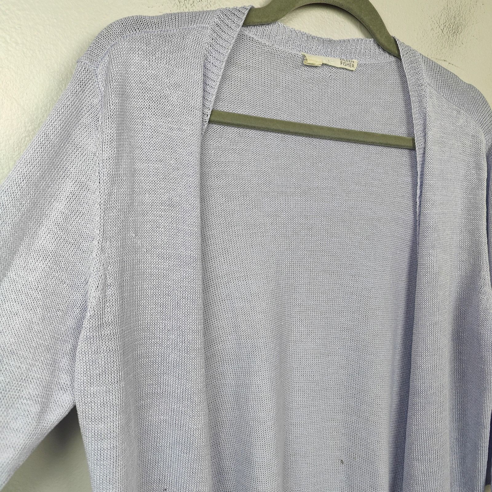 Eileen Fisher Eileen Fisher Cardigan Sweater Womens Large Petite Lavender Size L / US 10 / IT 46 - 2 Thumbnail
