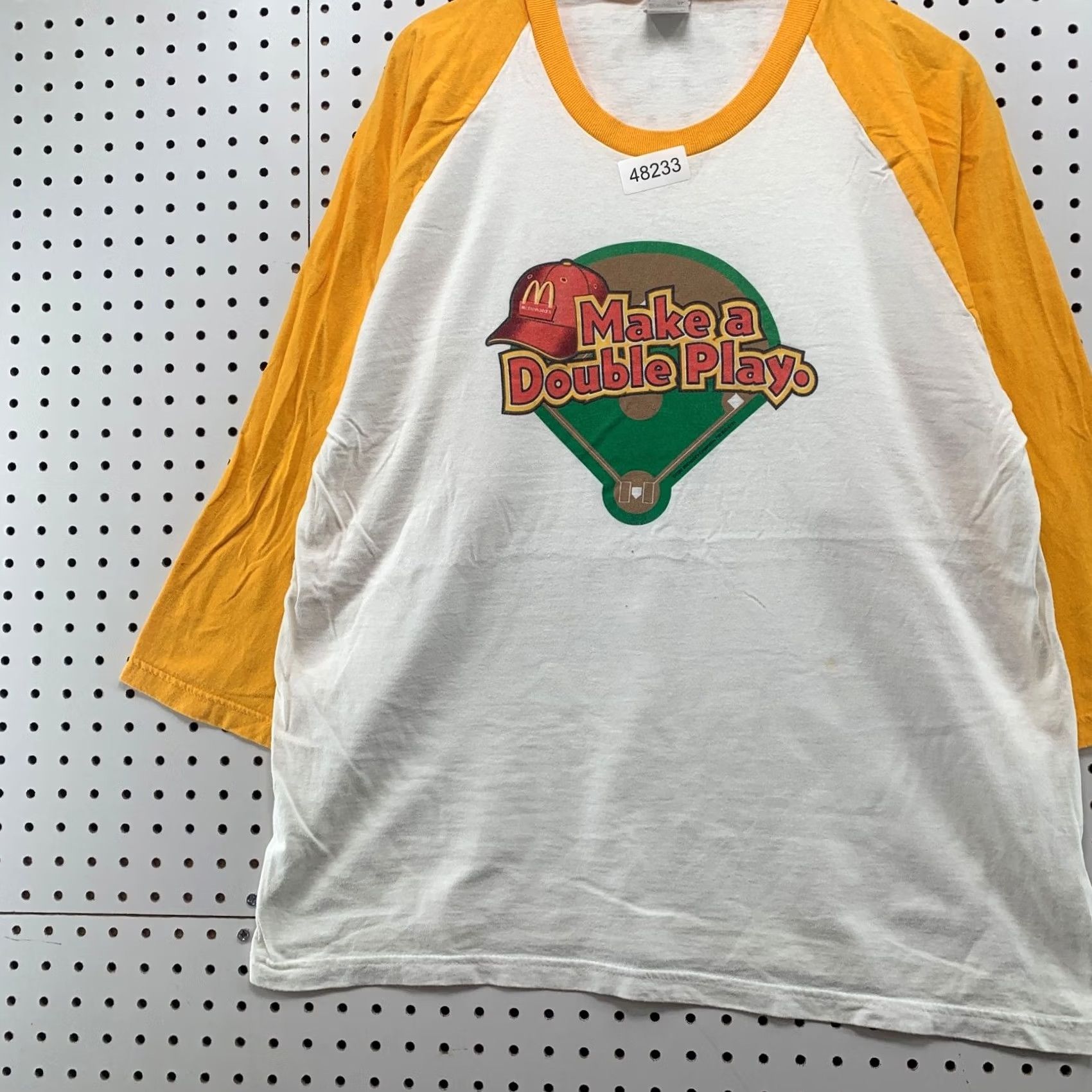 Delta Vintage Mcdonald Double Play Promo Shirt Mens XL White Yellow Raglan 2003 T-Shirt Size US XL / EU 56 / 4 - 5 Thumbnail
