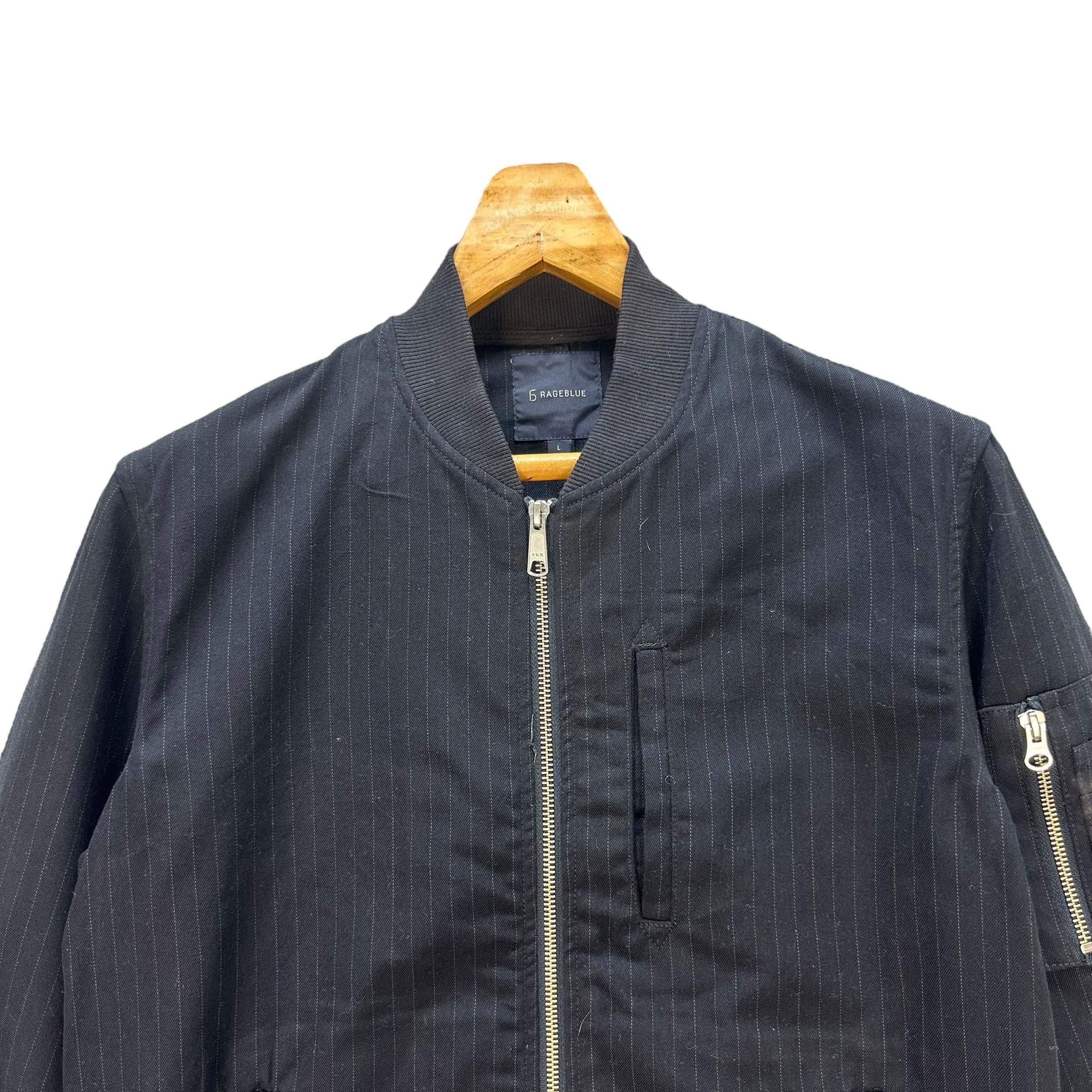 Japanese Brand 6 Rageblue Striped Bomber Jacket #9188-67 Size US L / EU 52-54 / 3 - 2 Thumbnail