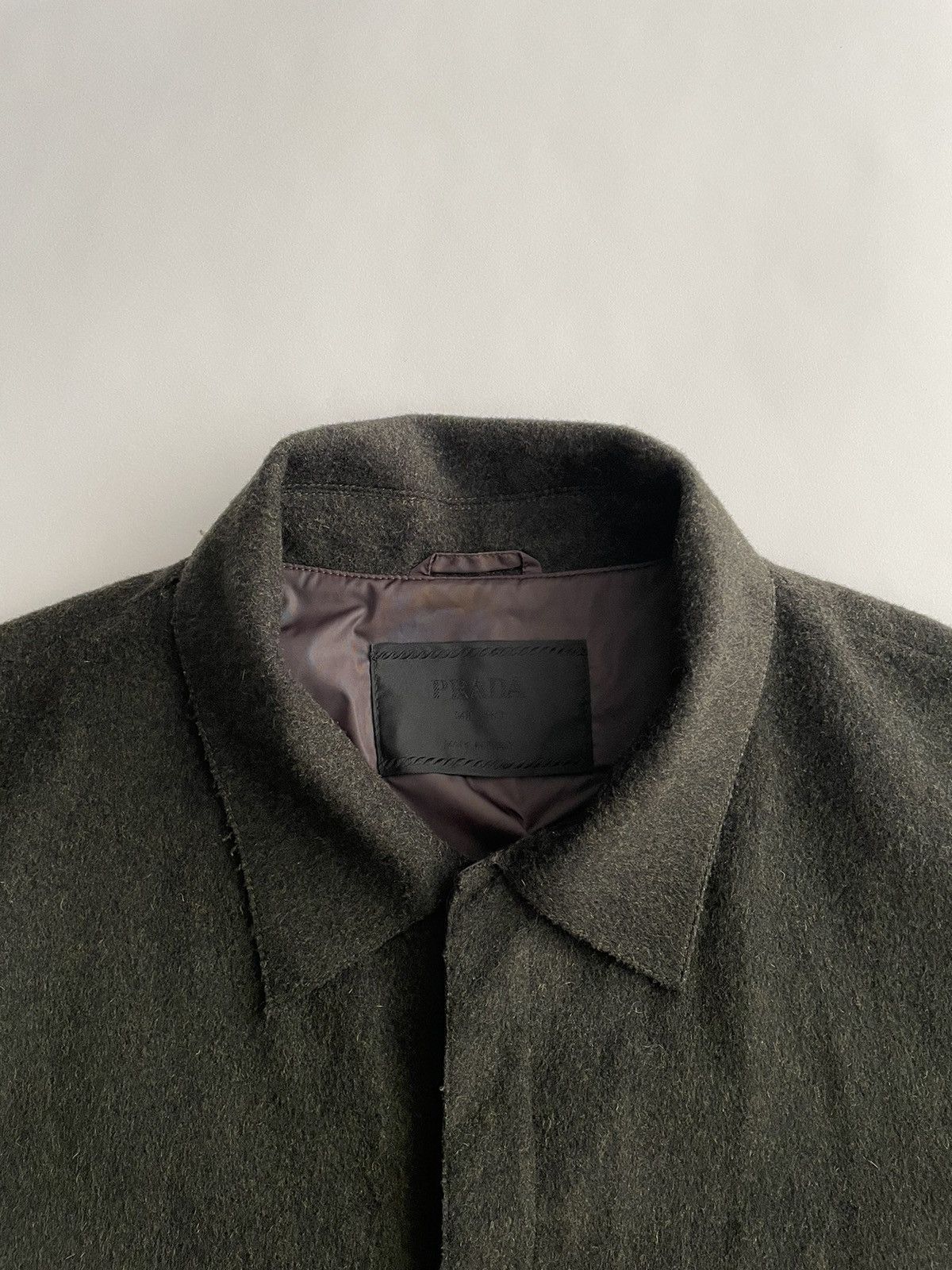 Prada Prada FW04 Waxed Elbow Wool Coat Size US XL / EU 56 / 4 - 4 Thumbnail