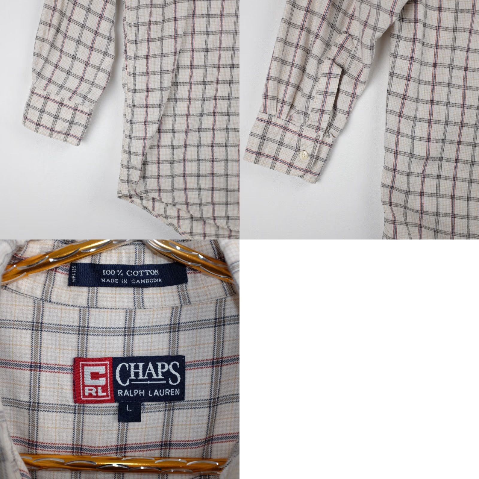 Chaps Chaps Ralph Lauren Men's Check Shirt Tan Size L Size US L / EU 52-54 / 3 - 8 Thumbnail