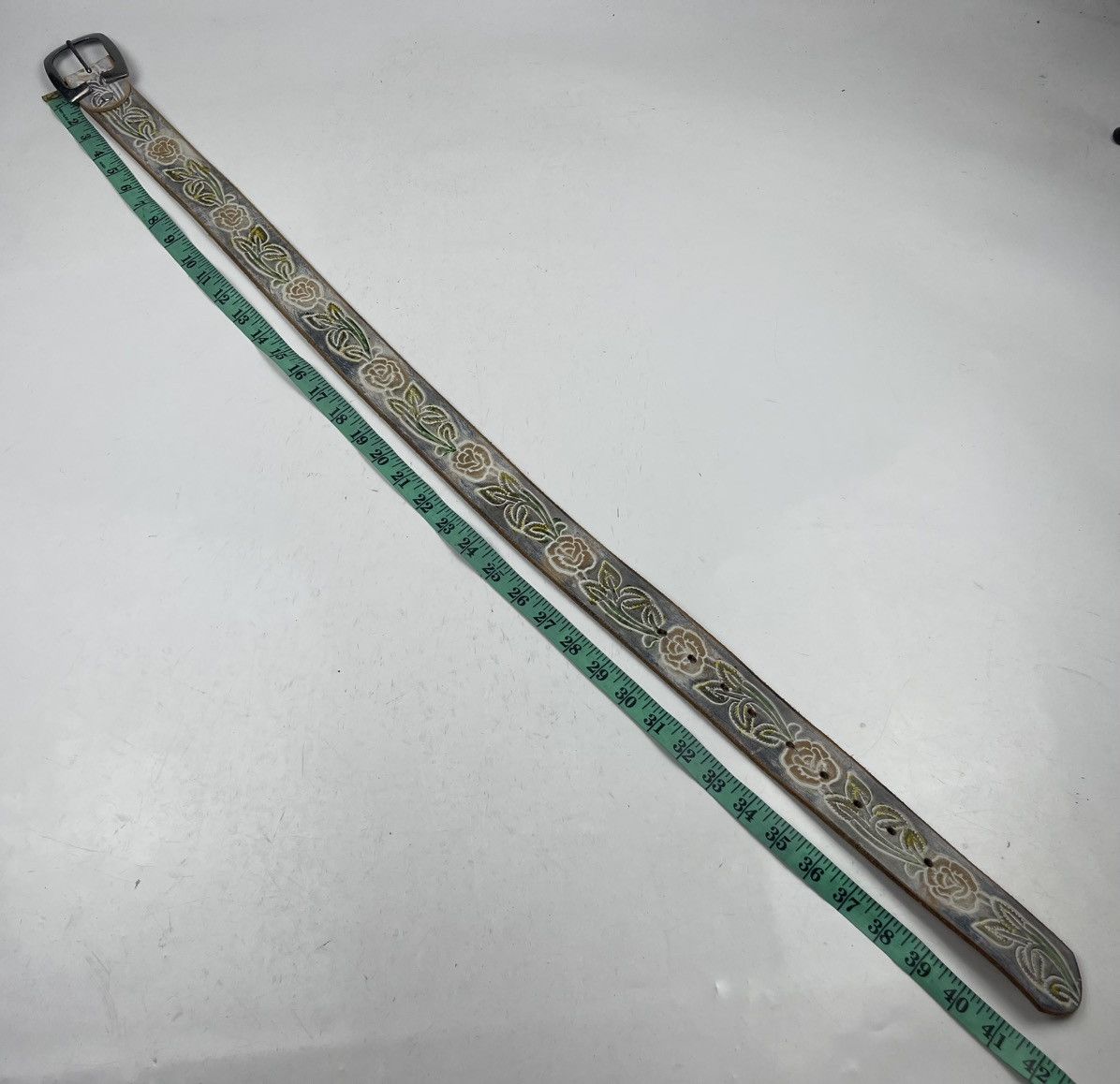 Japanese Brand rare design leather belt tc36 Size 36 - 7 Thumbnail