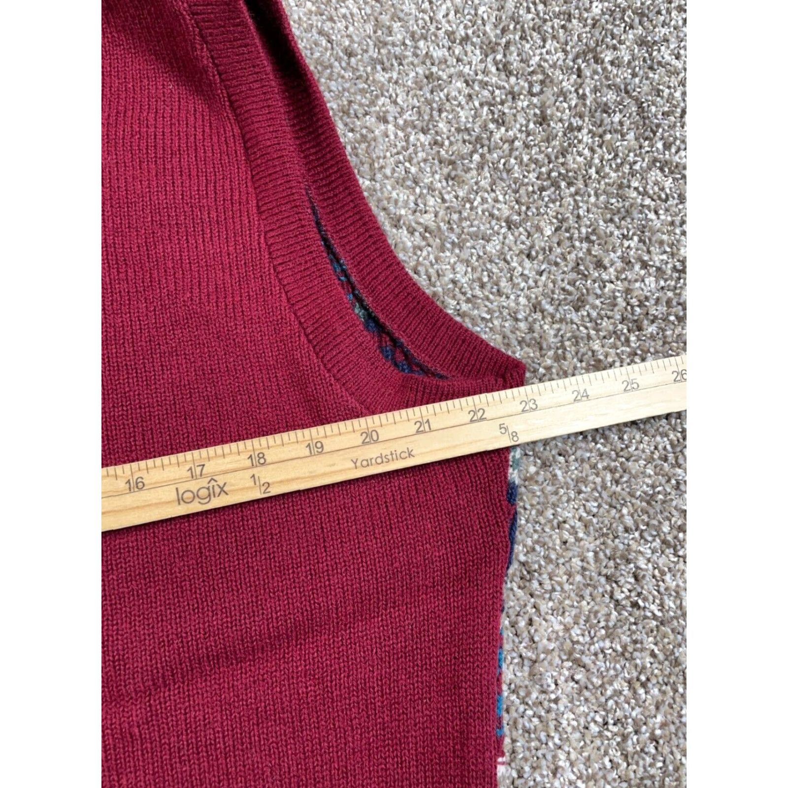 Jantzen Vintage Jantzen 90s Wool Geometric Pattern Sweater Vest Adult Large Dark Red Mens Knit Size US L / EU 52-54 / 3 - 7 Thumbnail
