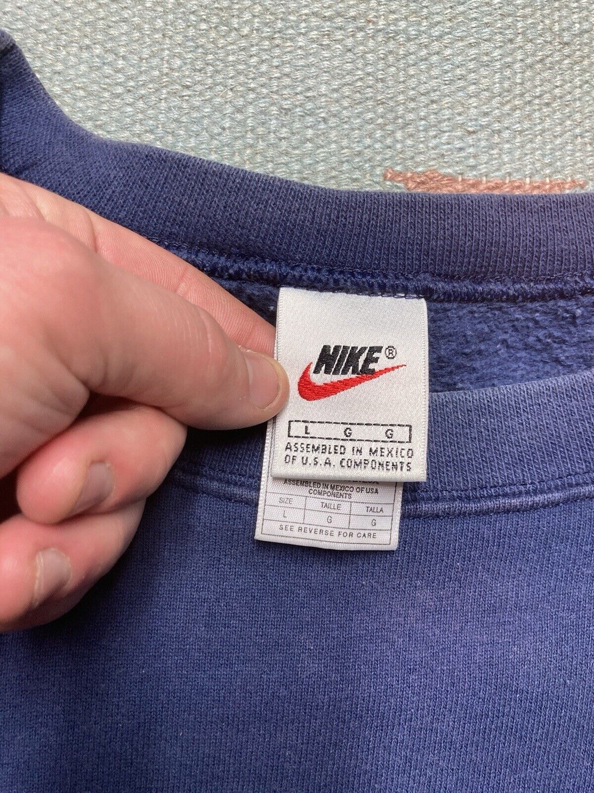 Nike × Vintage VTG crewneck sweatshirt Nike embroidered swoosh check logo L Size US L / EU 52-54 / 3 - 5 Thumbnail