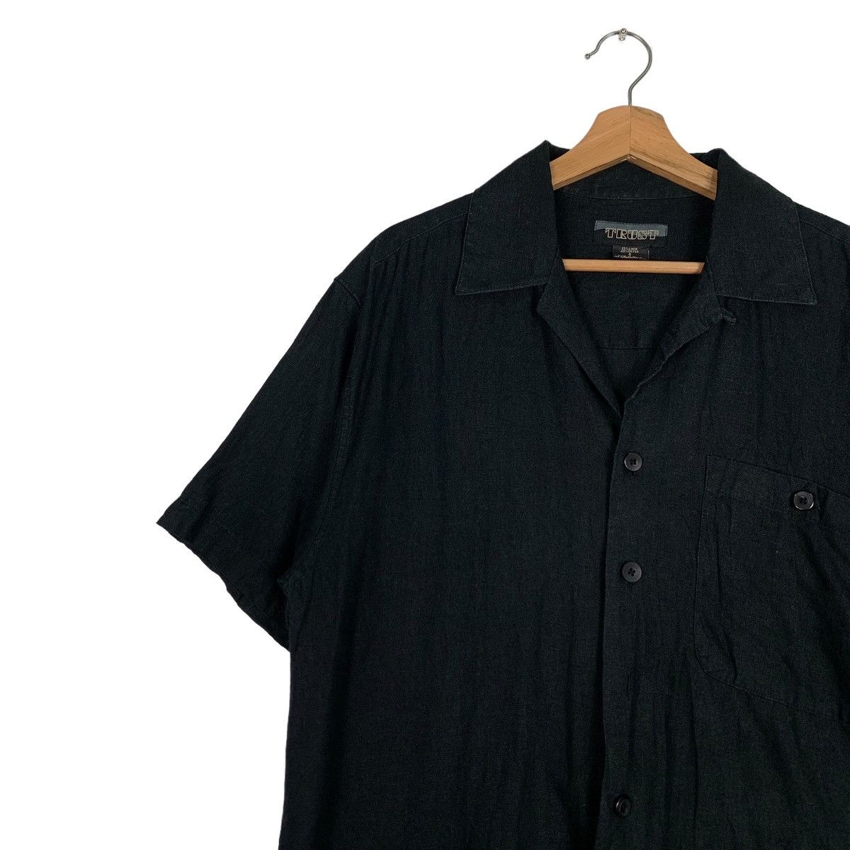 Vintage TRUST Linen Rayon Short Sleeve Button Shirt #0508-C23 Size US S / EU 44-46 / 1 - 6 Thumbnail