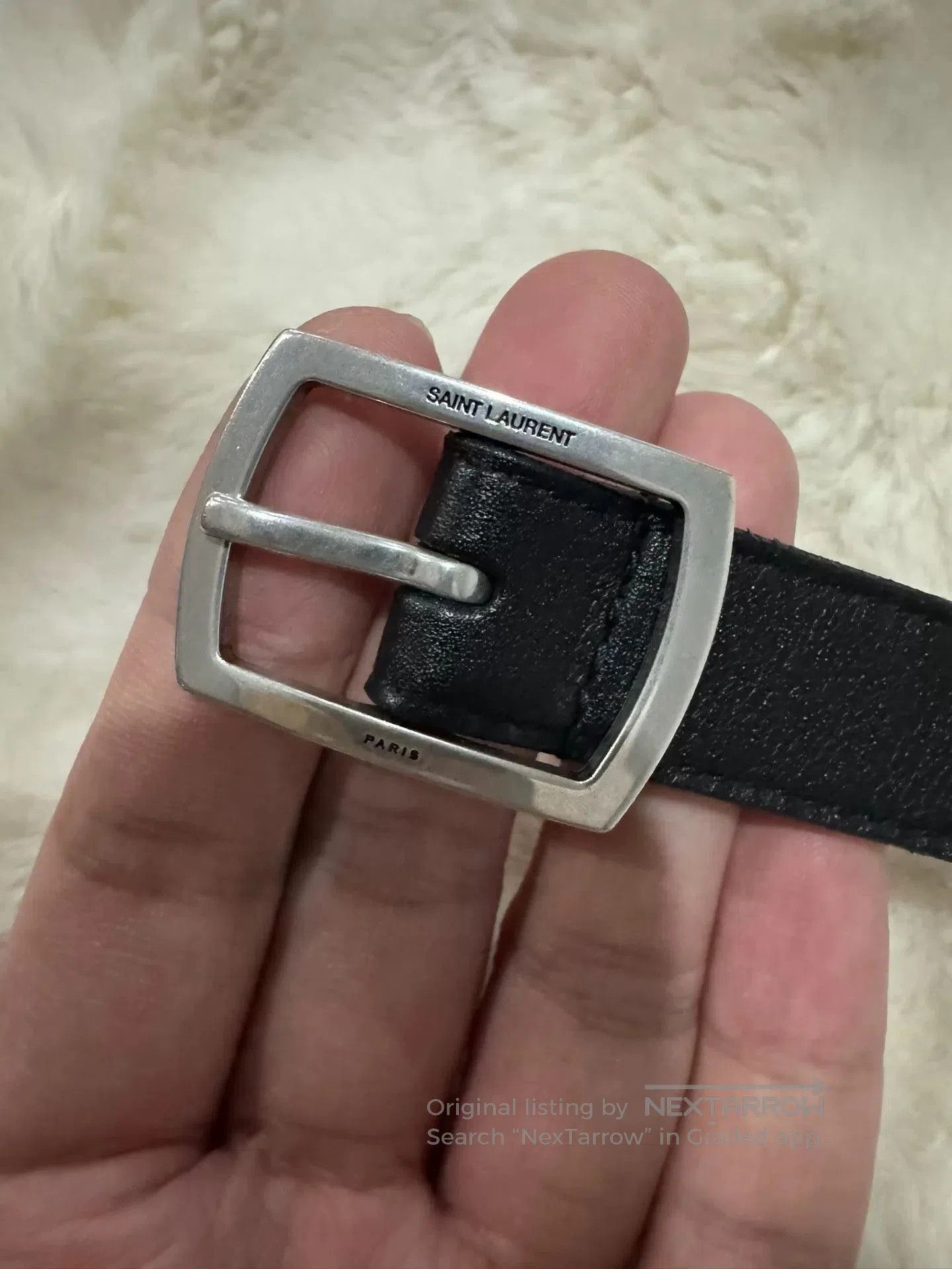 Yves Saint Laurent Saint Laurent YSL Black Silver Belt. Size ONE SIZE - 4 Thumbnail