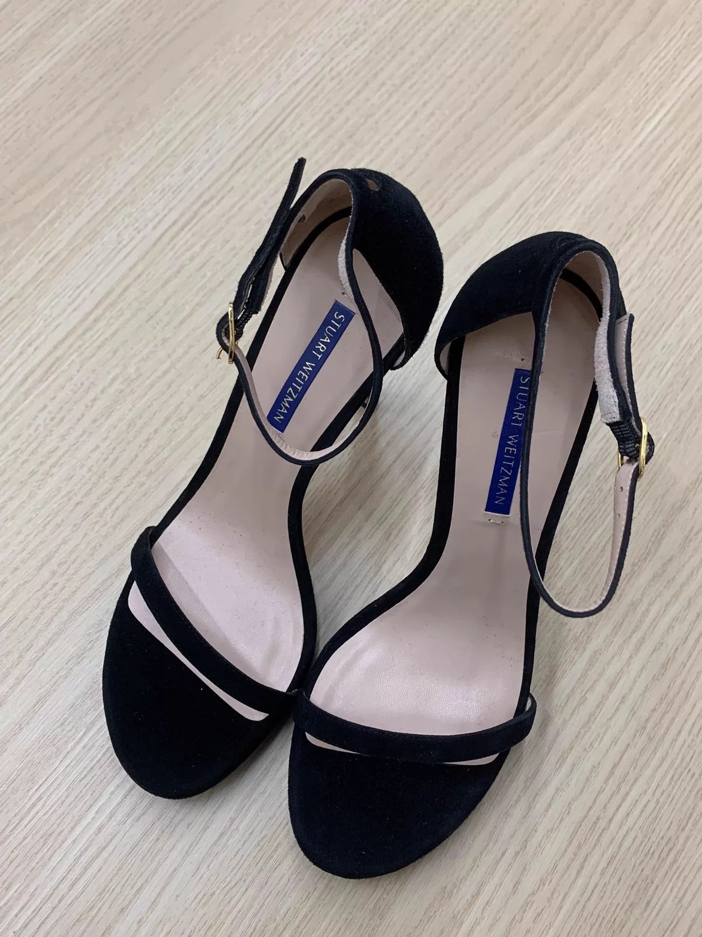 Stuart Weitzman SW Black One-Strap Heels 39 Unused Size US 8.5 / IT 38.5 - 1 Thumbnail