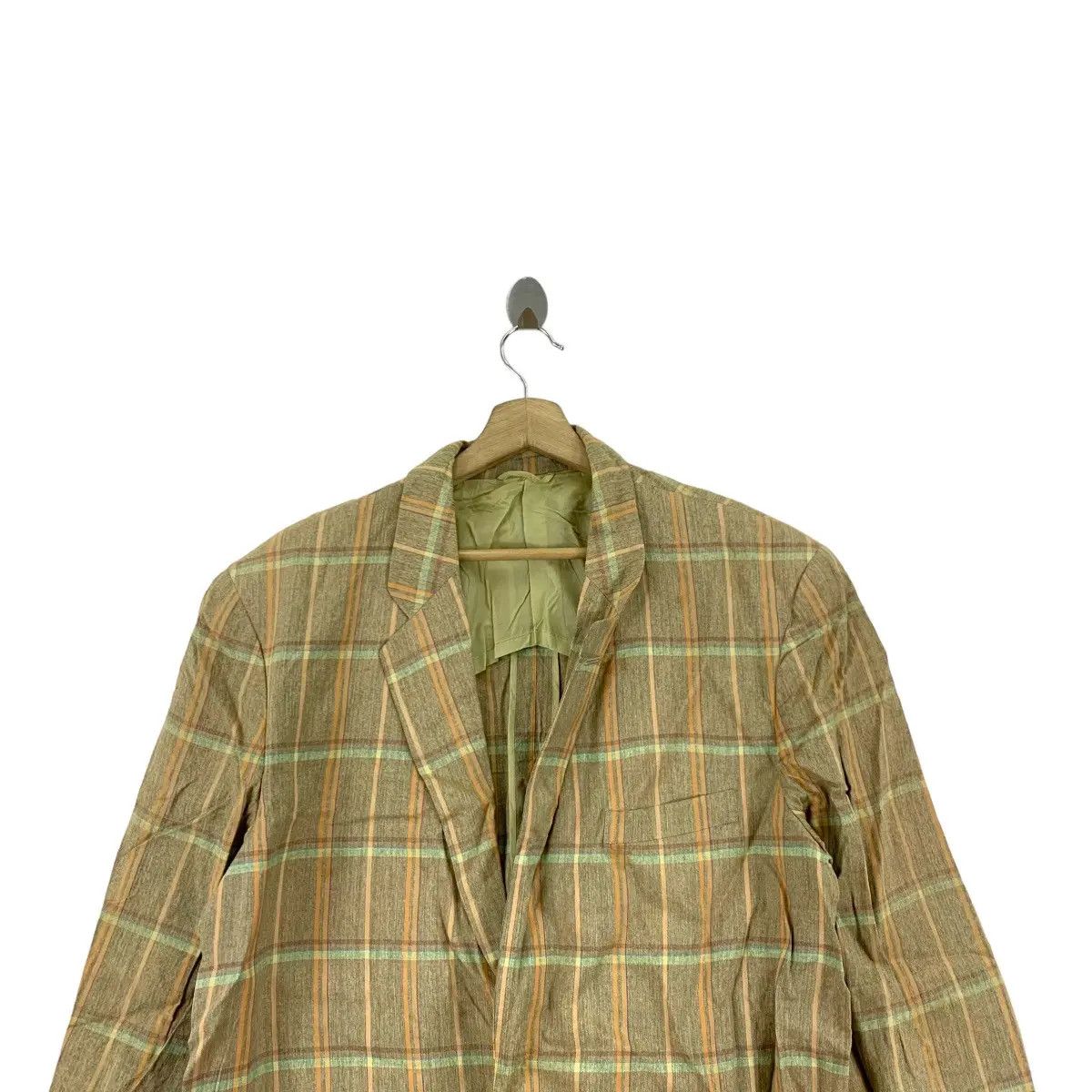 Vintage Vintage CHRISTIAN AUJARD PARIS HOMME Tartan Blazer Size 44R - 2 Thumbnail