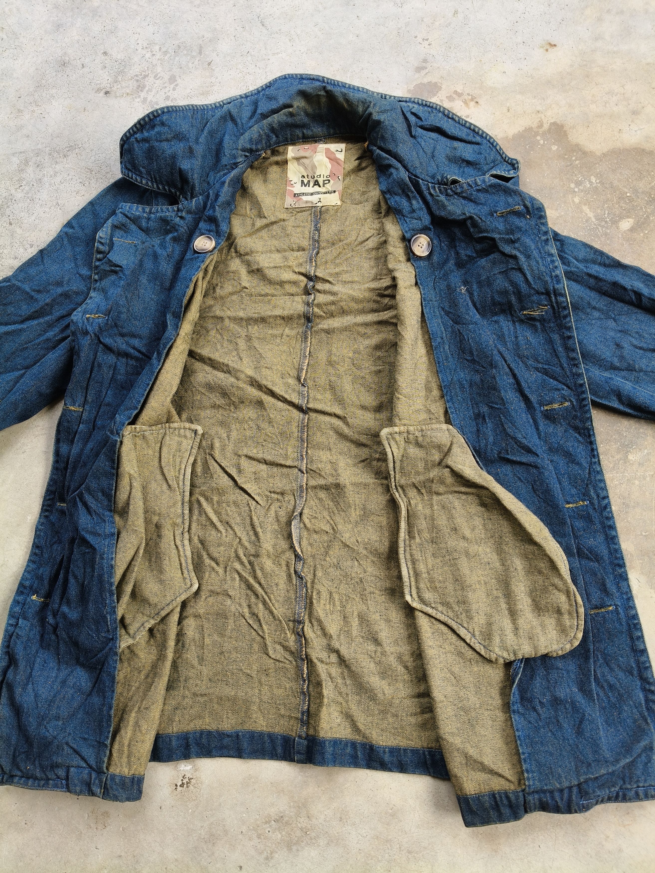Japanese Brand × Vintage Vintage Studio Map Denim long jacket Size M / US 6-8 / IT 42-44 - 8 Thumbnail