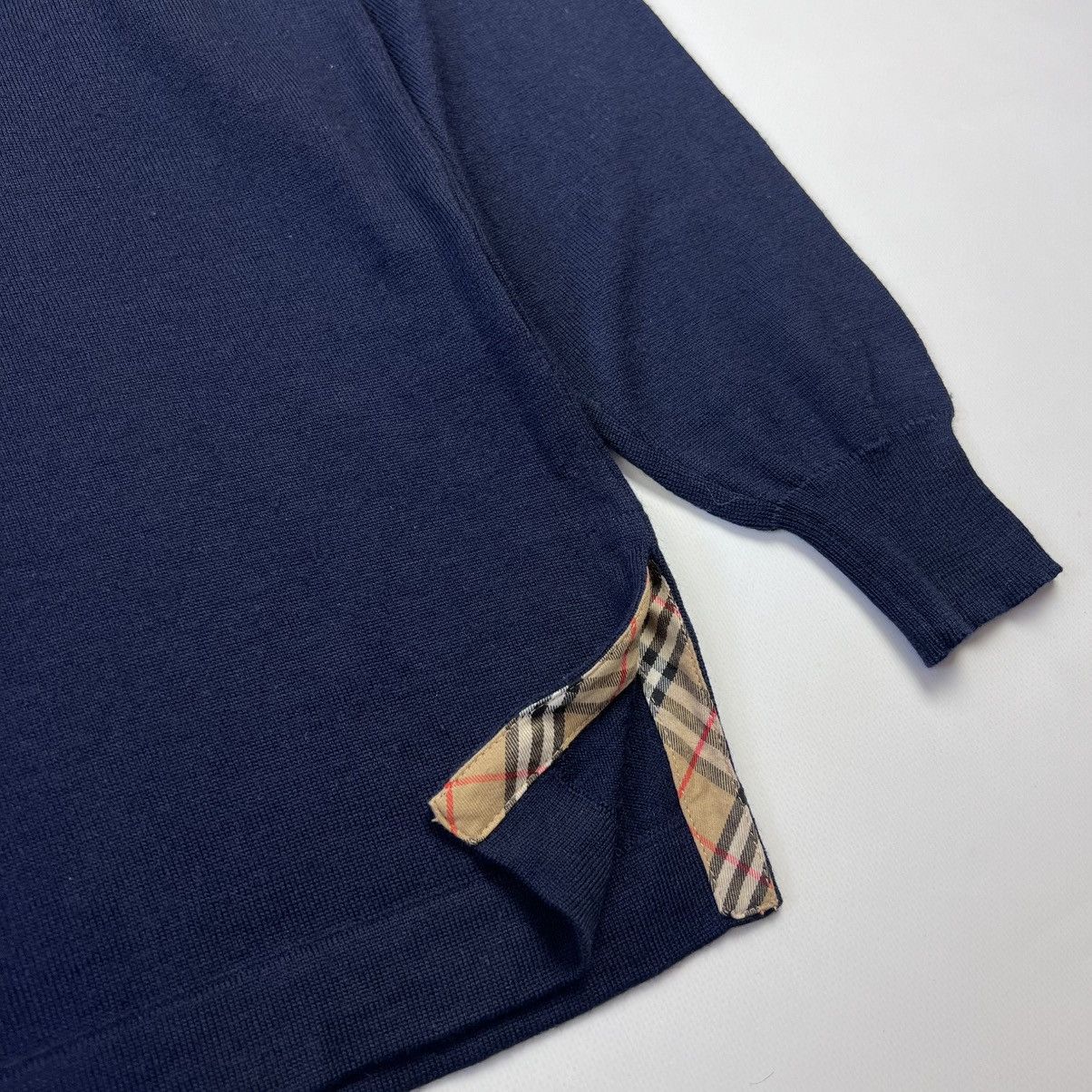 Burberry × Vintage Burberrys vintage merino wool roll neck nova check Size L / US 10 / IT 46 - 2 Thumbnail