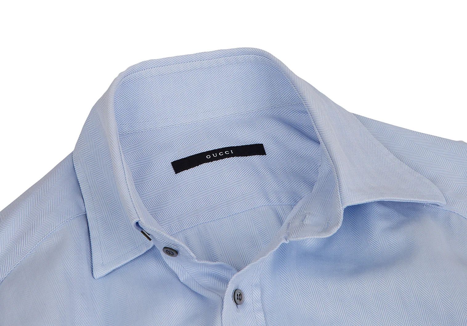 Gucci Cotton Herringbone Shirt in Light Blue Size S Size US S / EU 44-46 / 1 - 4 Thumbnail