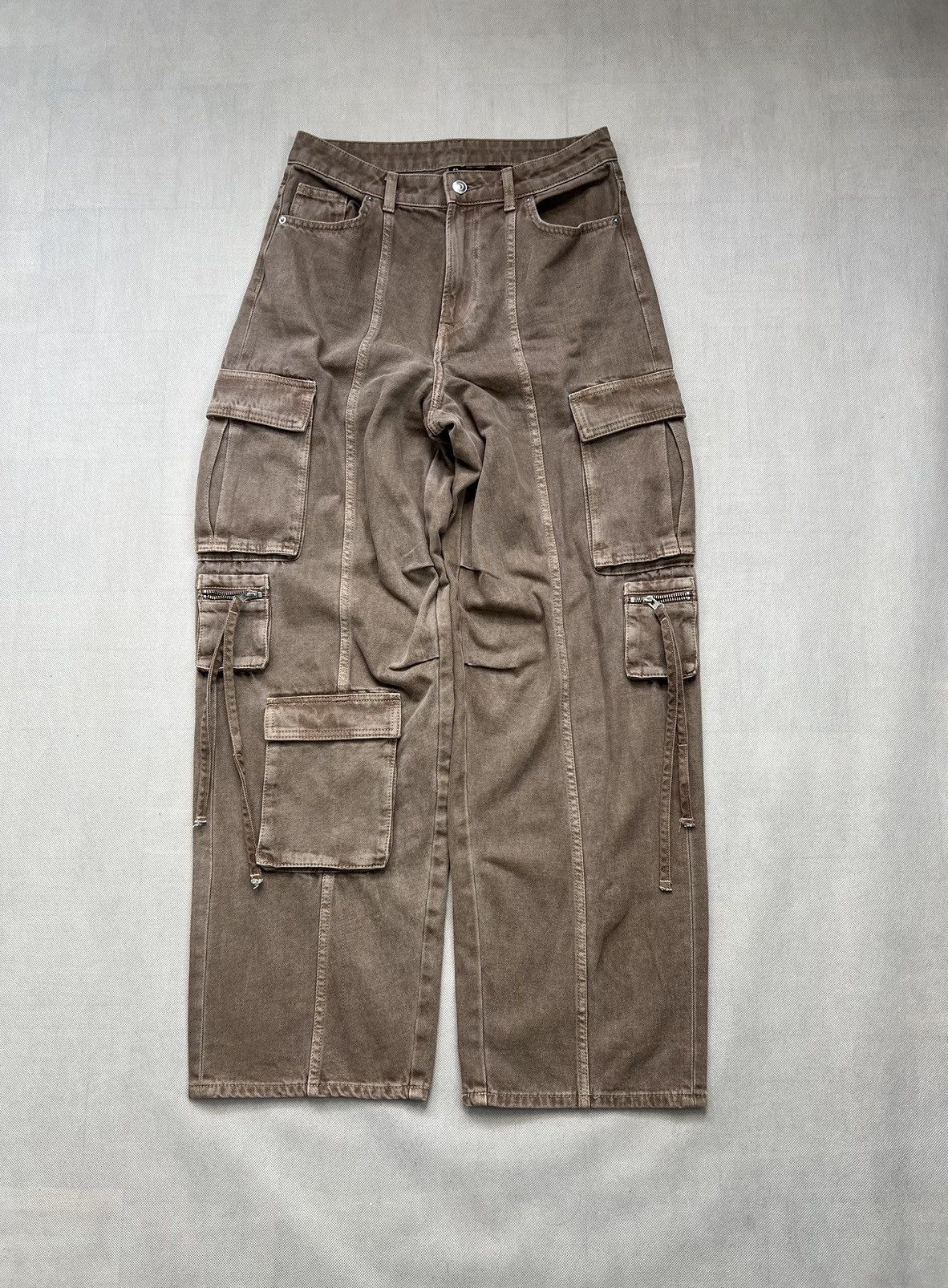 Nike × Vintage Cargo Pants Brown Y2K Vintage Multi Pocket Size US 31 - 1 Thumbnail