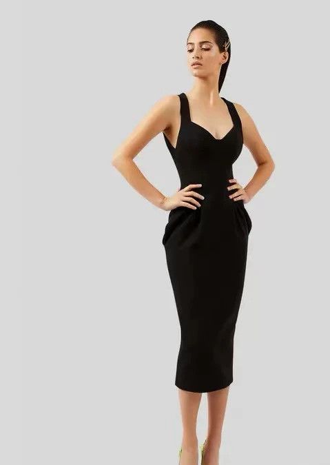 Versace Black gold gold chain classic little black dress d