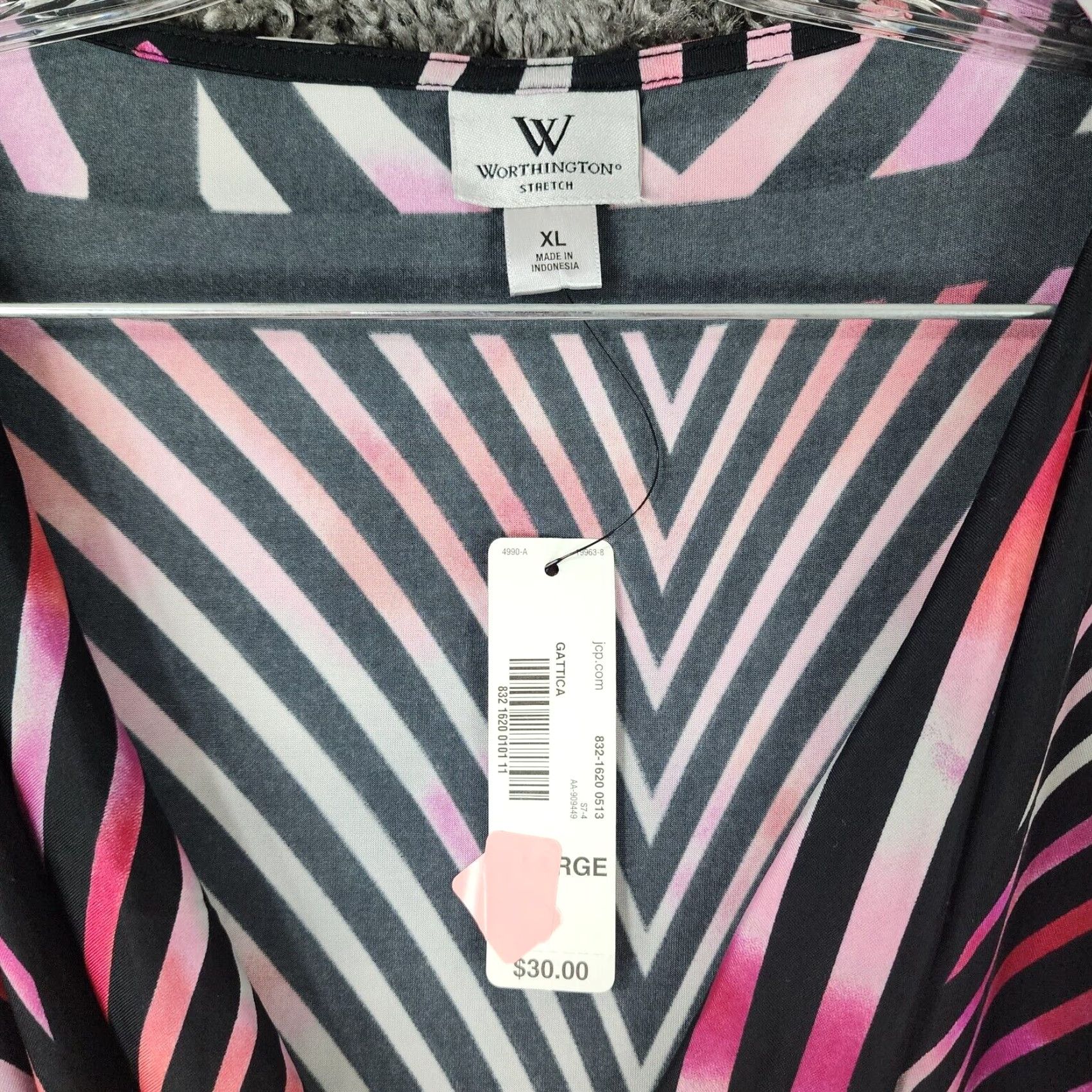 Worthington Worthington Womens Purple Blouse XL Flowy Size XL / US 12-14 / IT 48-50 - 4 Thumbnail