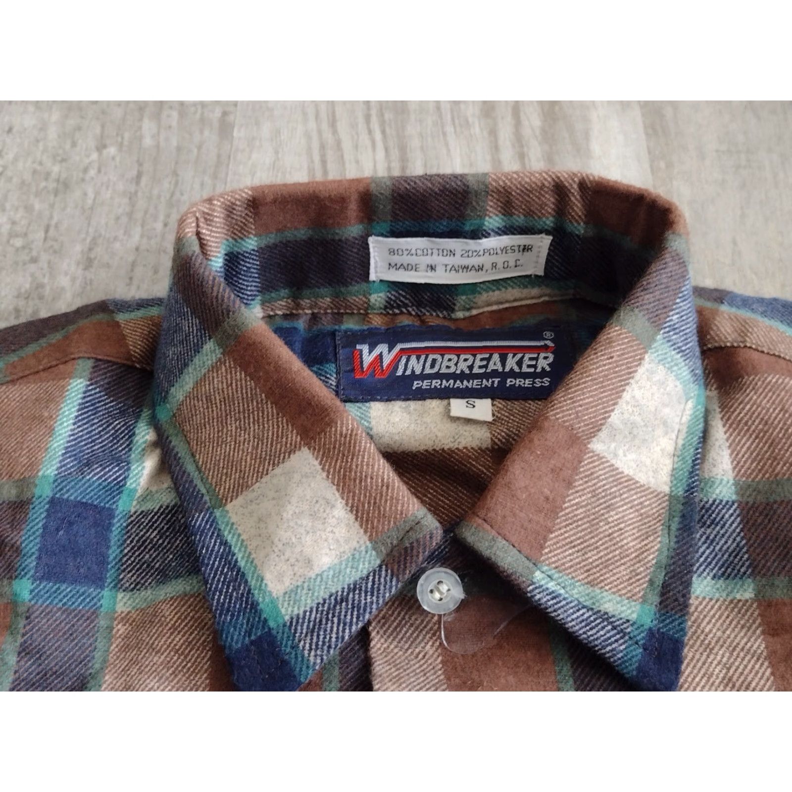 Vintage VINTAGE Windbreaker Plaid Flannel Shirt Mens S Regular Long Sleeve Brown Blue NWT/NWOT Size US S / EU 44-46 / 1 - 4 Thumbnail
