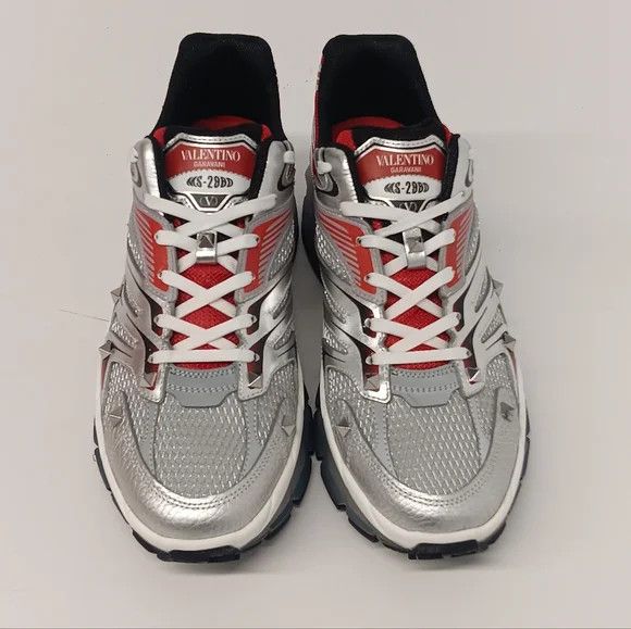 Valentino Valentino Ms2960 Studded Mesh Runner Sneakers - EU43 US10 Size US 10 / EU 43 - 3 Thumbnail