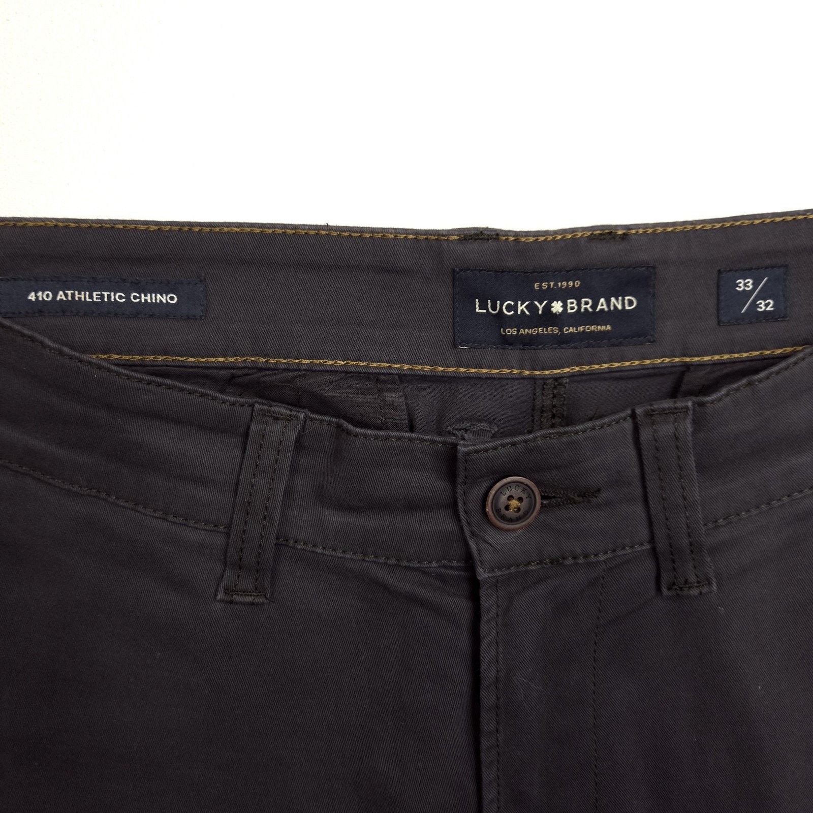 Lucky Brand Lucky Brand 410 Athletic Chino Pants Mens 33x32 (Actual 36W) Size US 33 - 3 Thumbnail