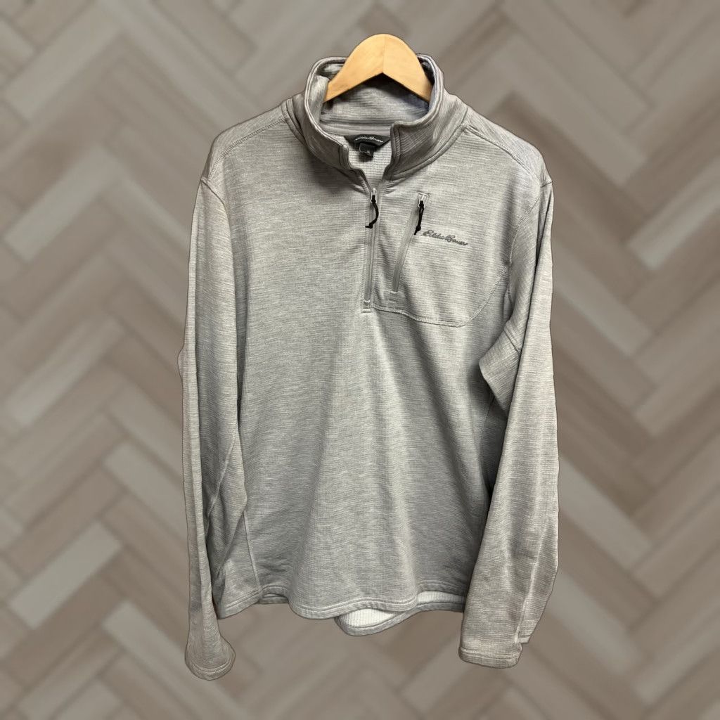 Eddie Bauer VINTAGE Eddie Bauer Mens Gray 1/4 Zip Pullover Sweater XL Long Sleeve Outdoor Pullover 1/4 Zip Mens Gray Size US XL / EU 56 / 4 - 1 Thumbnail