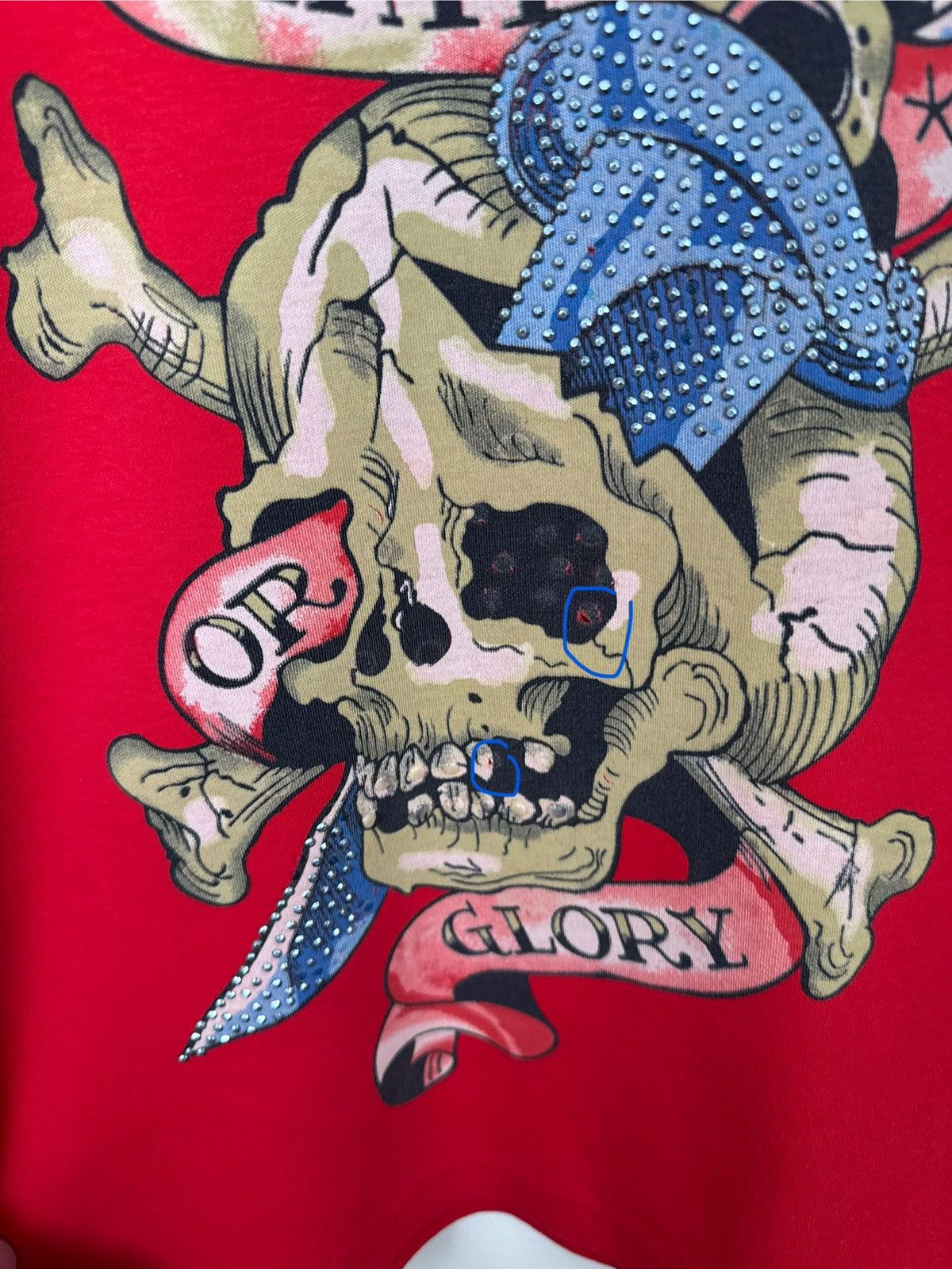 Ed Hardy Vintage Ed Hardy T shirt Women Skull Red Sz S Streetwear Y2K Size S / US 4 / IT 40 - 12 Thumbnail