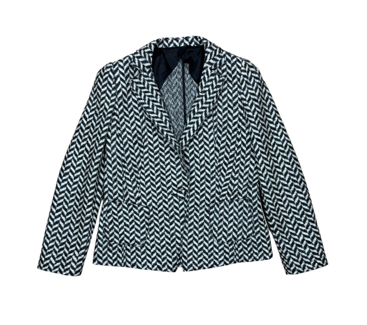 Max Mara Blazer Jacket Geometric Pattern Wool size US 14