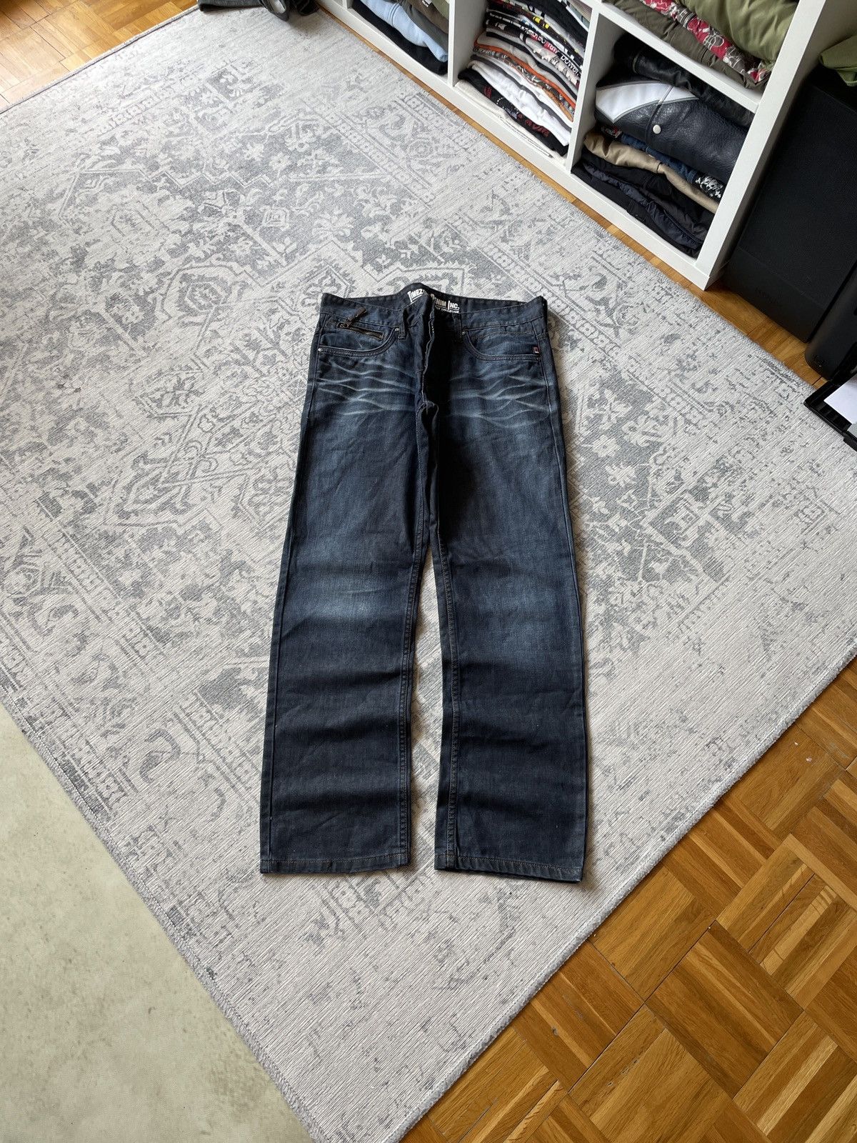 Vintage Baggy Wide Denim Jeans Flared Raw Denim Japanese Y2K