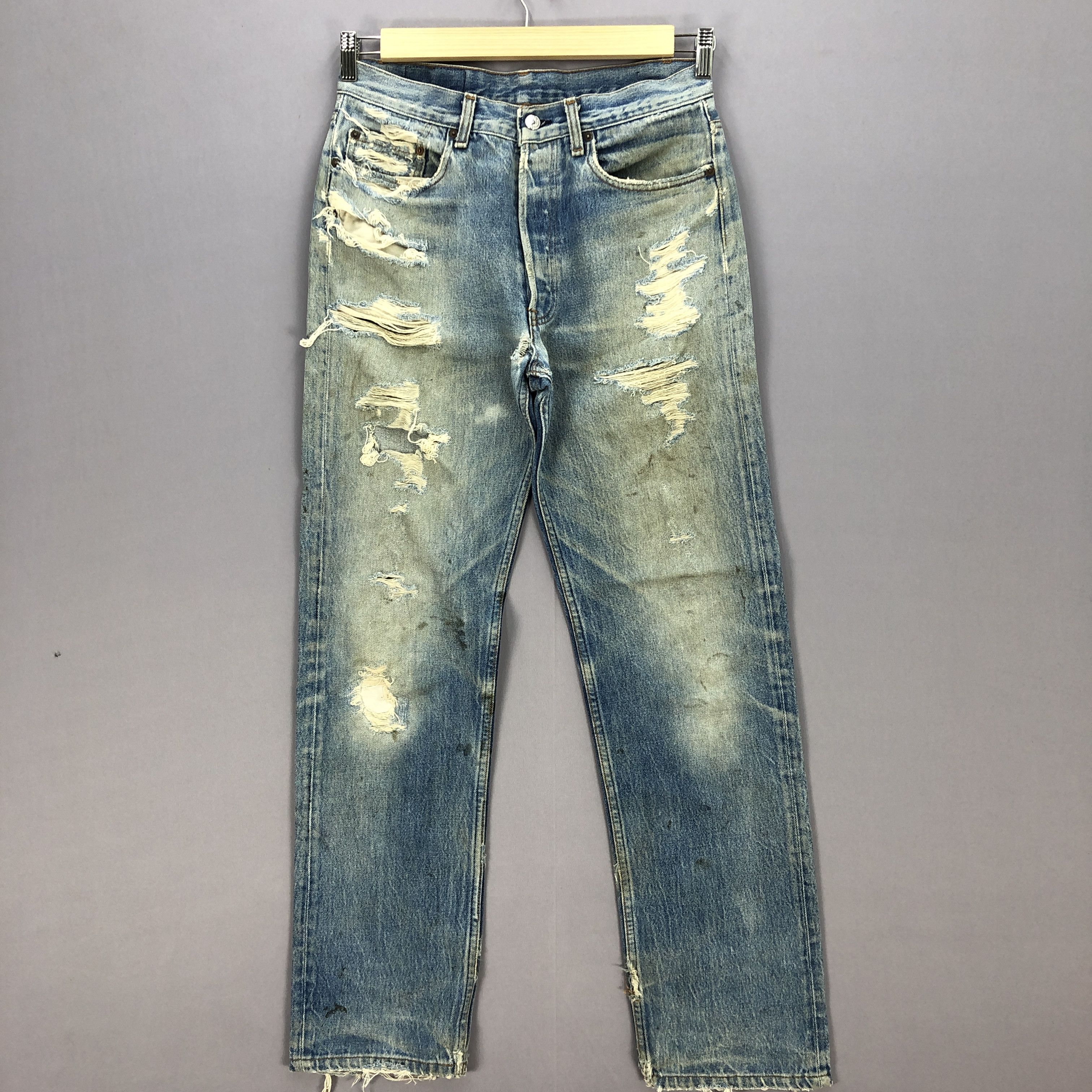 Levi's Vintage 80's Levis 501 Distressed Jeans Levi's Faded Denim Size US 32 / EU 48 - 1 Thumbnail