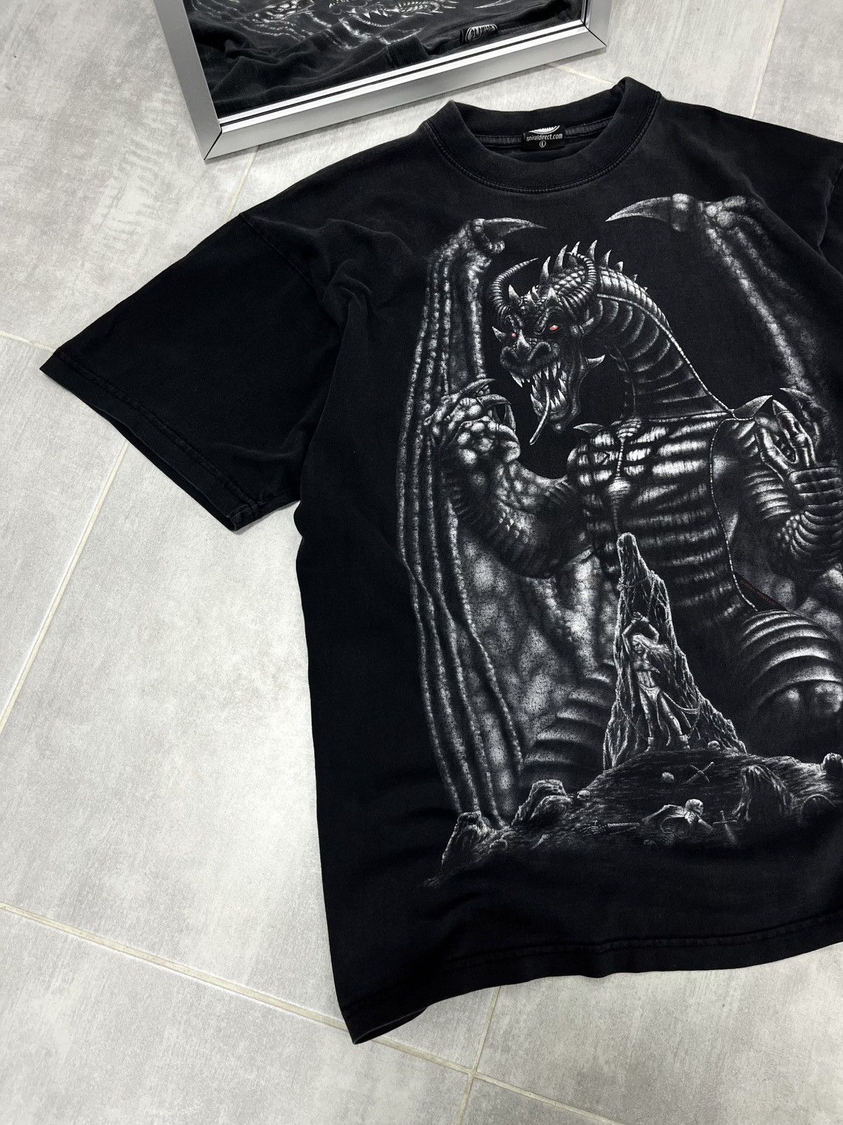 Other Vintage Spiral Direct T Shirt Dragon Pentagram Print Rock Size US L / EU 52-54 / 3 - 4 Thumbnail
