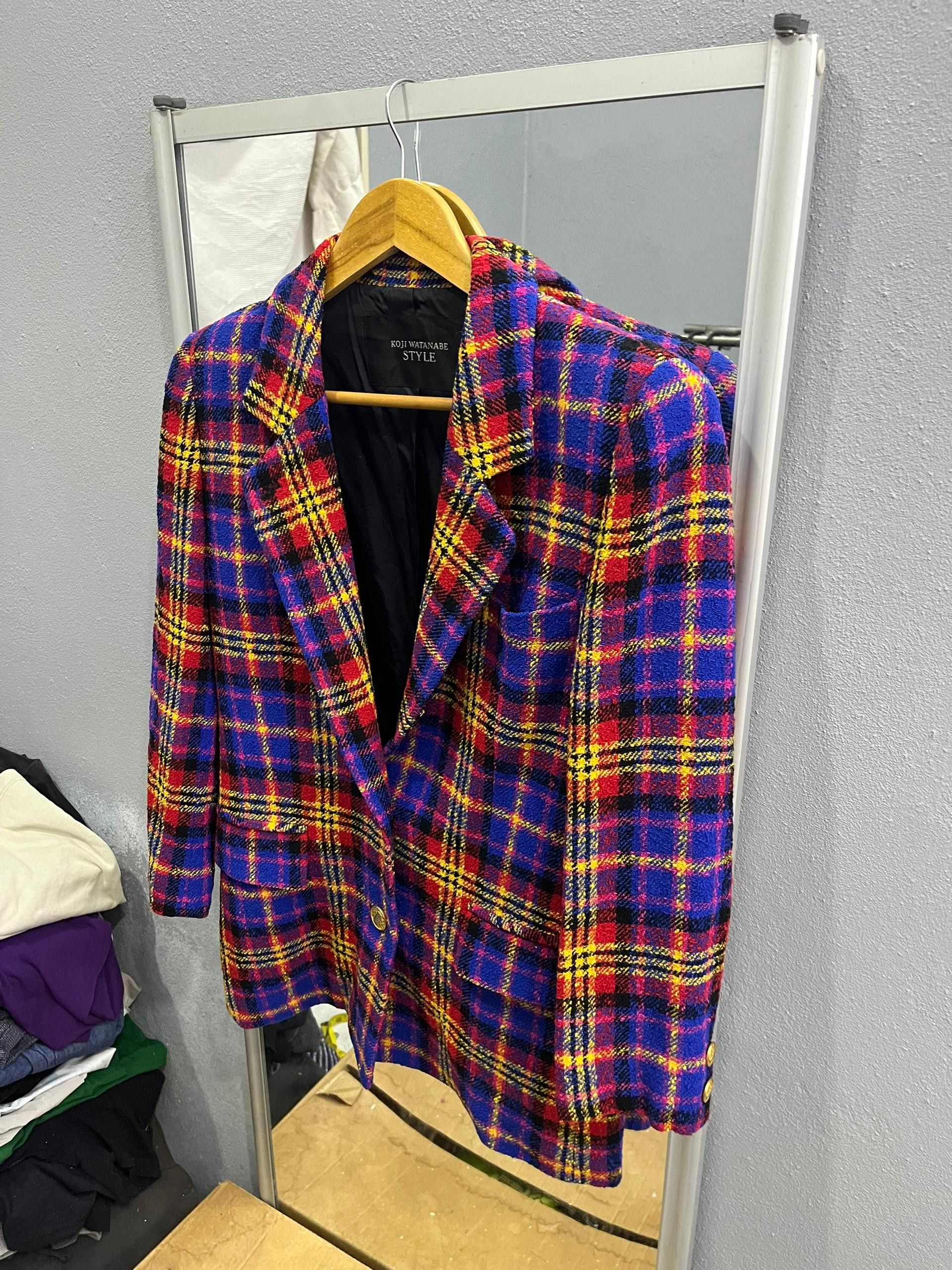 Japanese Brand Koji Watanabe Wool Tartan Blazer CDG Yohji Vibe Size US XS / EU 42 / 0 - 2 Thumbnail