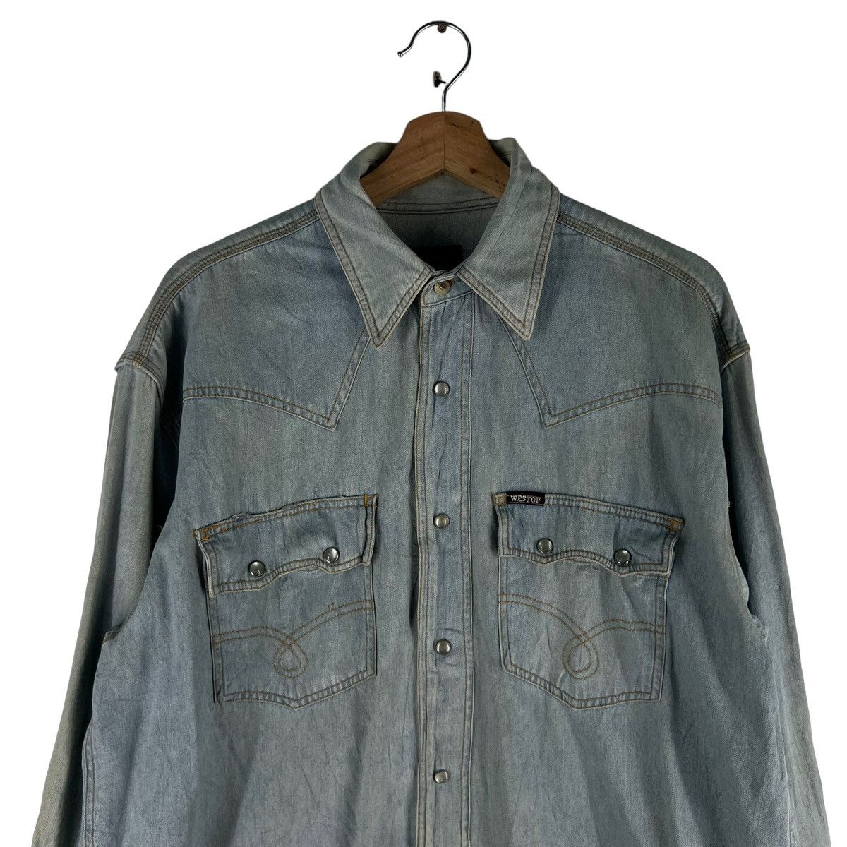 Japanese Brand 🔥VINTAGE SHIRT JACKET COWBOY CAMBREY WESTCR ISSEY MIYAKE Size US M / EU 48-50 / 2 - 2 Thumbnail