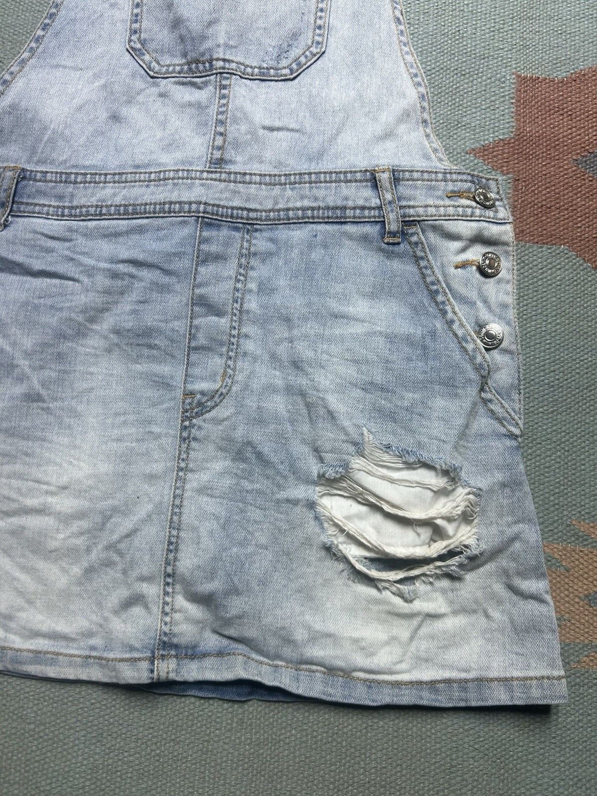 Forever 21 Forever 21 denim shortalls overalls skirt dress jumper M Size 32" / US 10 / IT 46 - 2 Thumbnail