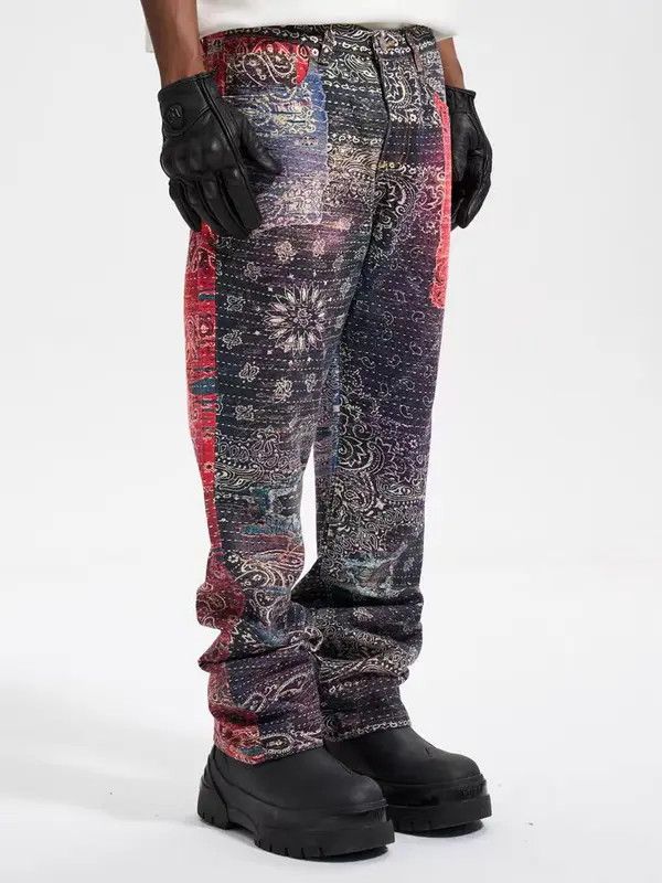 Japanese Brand VIBE High street hip hop digital print gradient baggy jeans Size US 32 / EU 48 - 4 Thumbnail