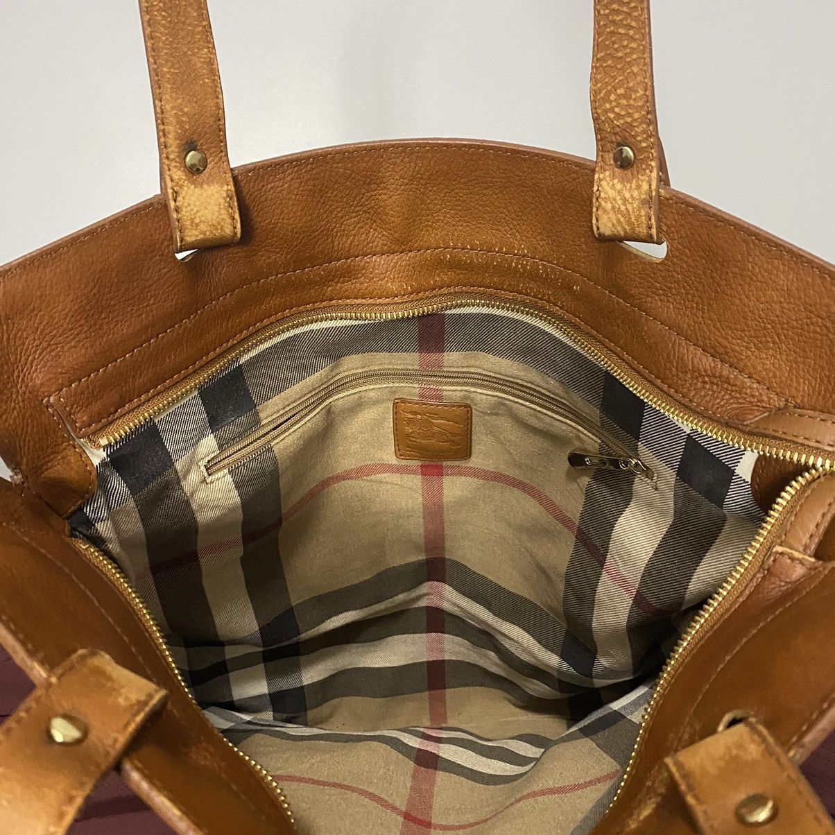 Burberry Burberry Red Leather Stowell Roll Up Tote Bag Shopper Size ONE SIZE - 11 Thumbnail