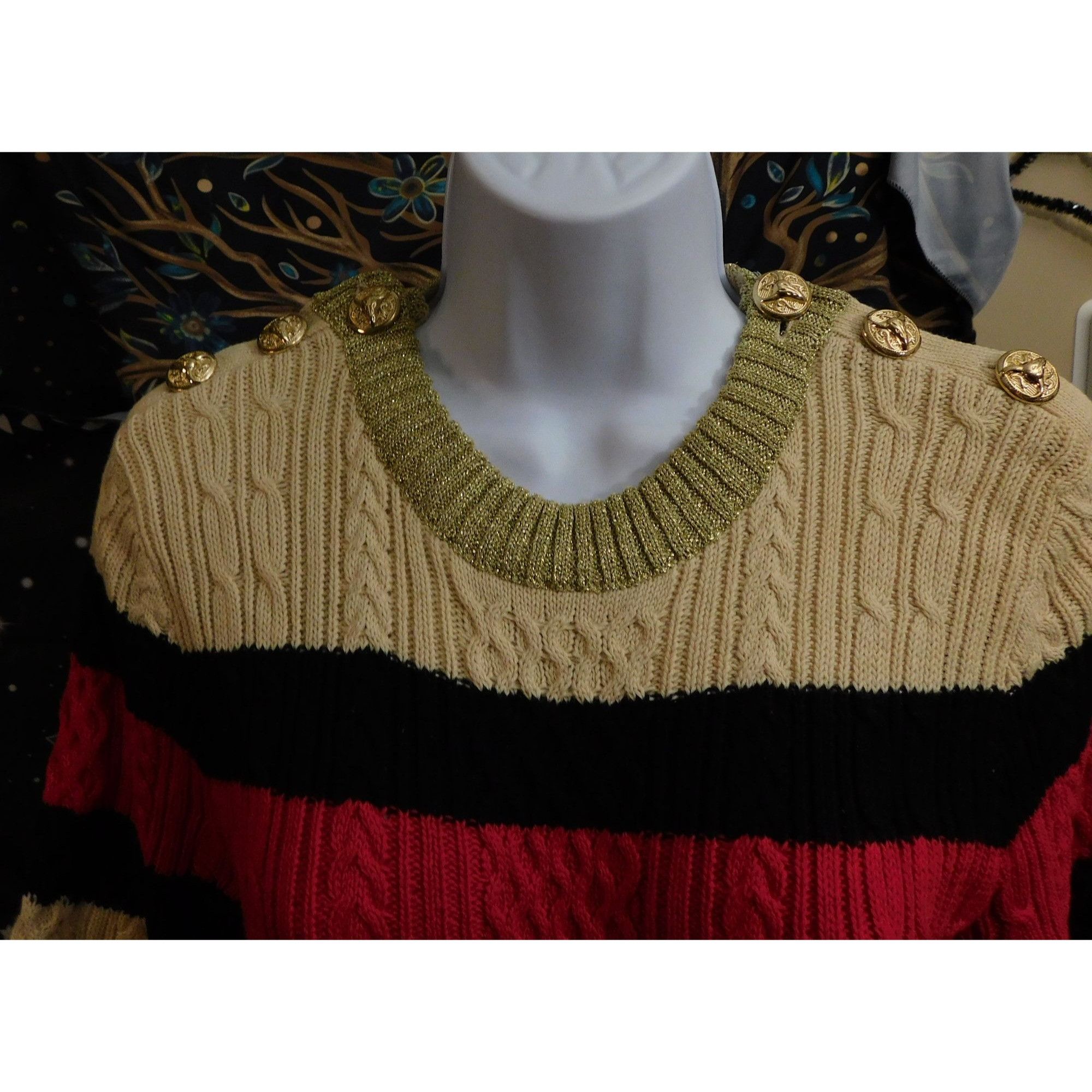 Other Preppy Sweewe Paris Cable Knit Striped Sweater Size S / US 4 / IT 40 - 6 Thumbnail