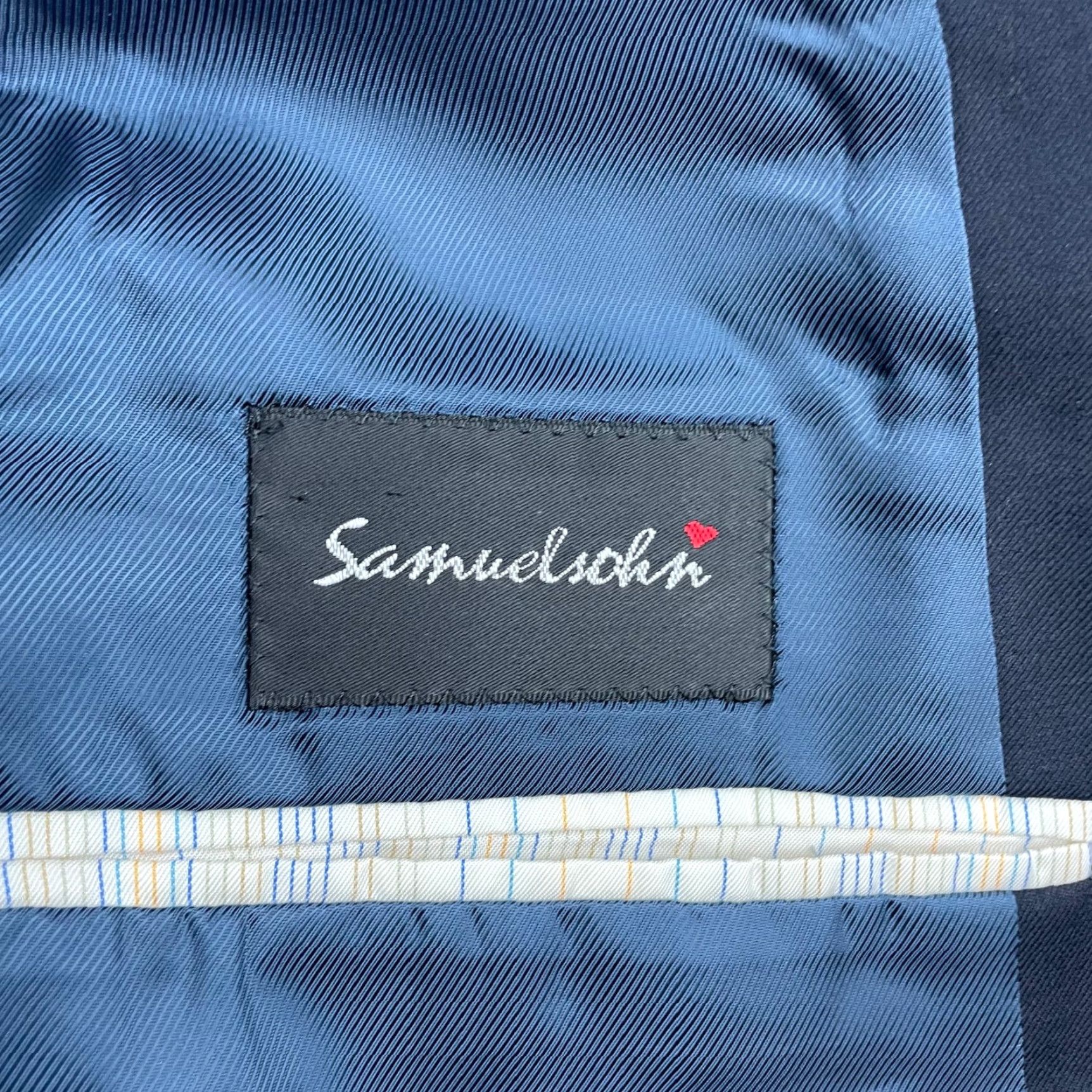 Vintage Samuelsohn Blazer 40R 100% Wool Navy Blue Stripe 2-Button Gable Mens Size 40R - 6 Thumbnail