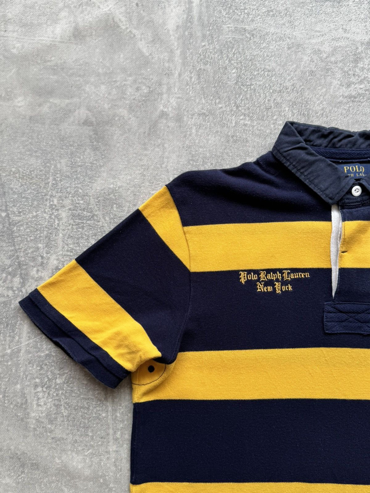 Polo Ralph Lauren Polo Ralph Lauren New York Striped Yellow Blue Rugby T-shirt Size US L / EU 52-54 / 3 - 2 Thumbnail