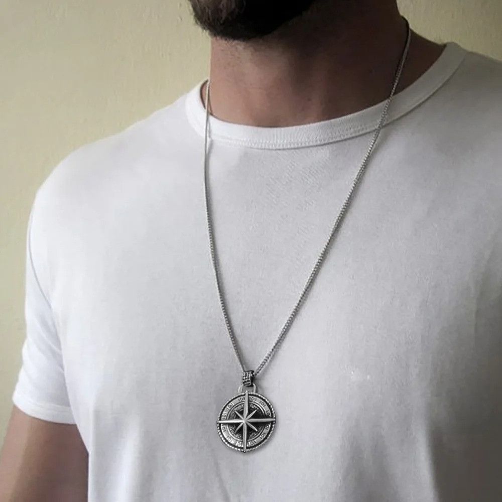 Jewelry Viking Compass Pendant Necklace Size ONE SIZE - 3 Thumbnail