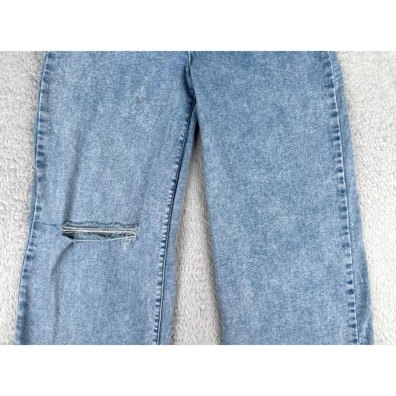 Zara Zara Womens Jeans 29 Blue Distressed Wide Leg High Rise Cotton Grunge 28x29 Size 29" - 3 Thumbnail