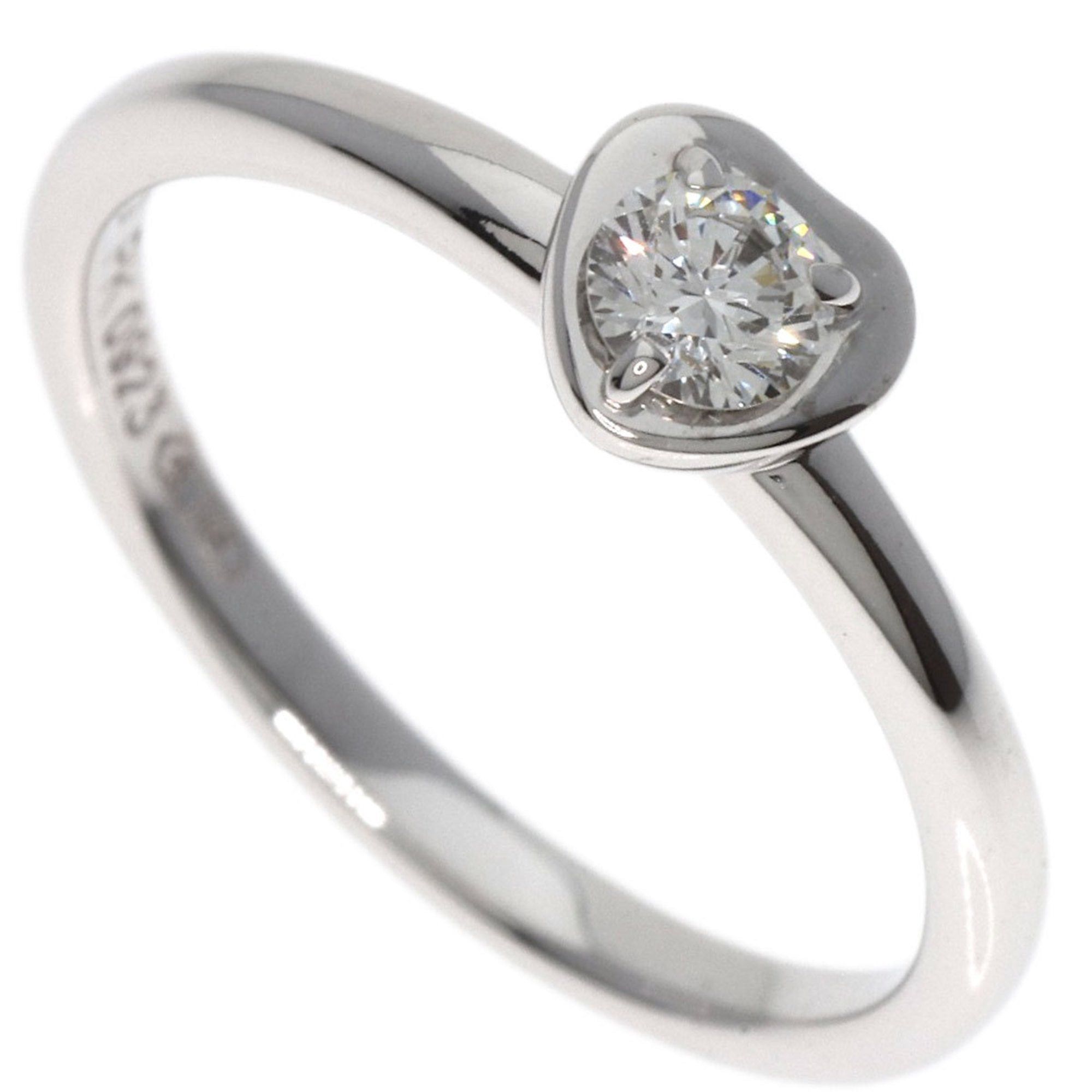 image of Cartier Diamant Leger Heart Diamond 48 Ring, K18 White Gold, Women's