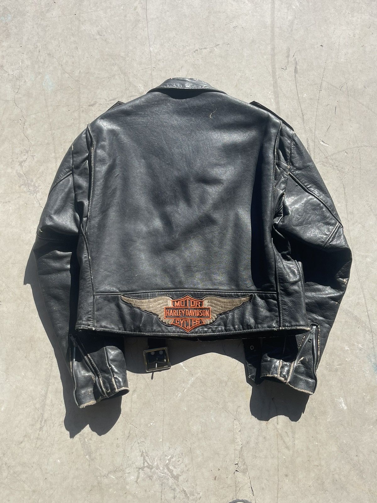 Schott 80s Schott Harley Davidson Leather Biker Jacket Size US L / EU 52-54 / 3 - 5 Thumbnail